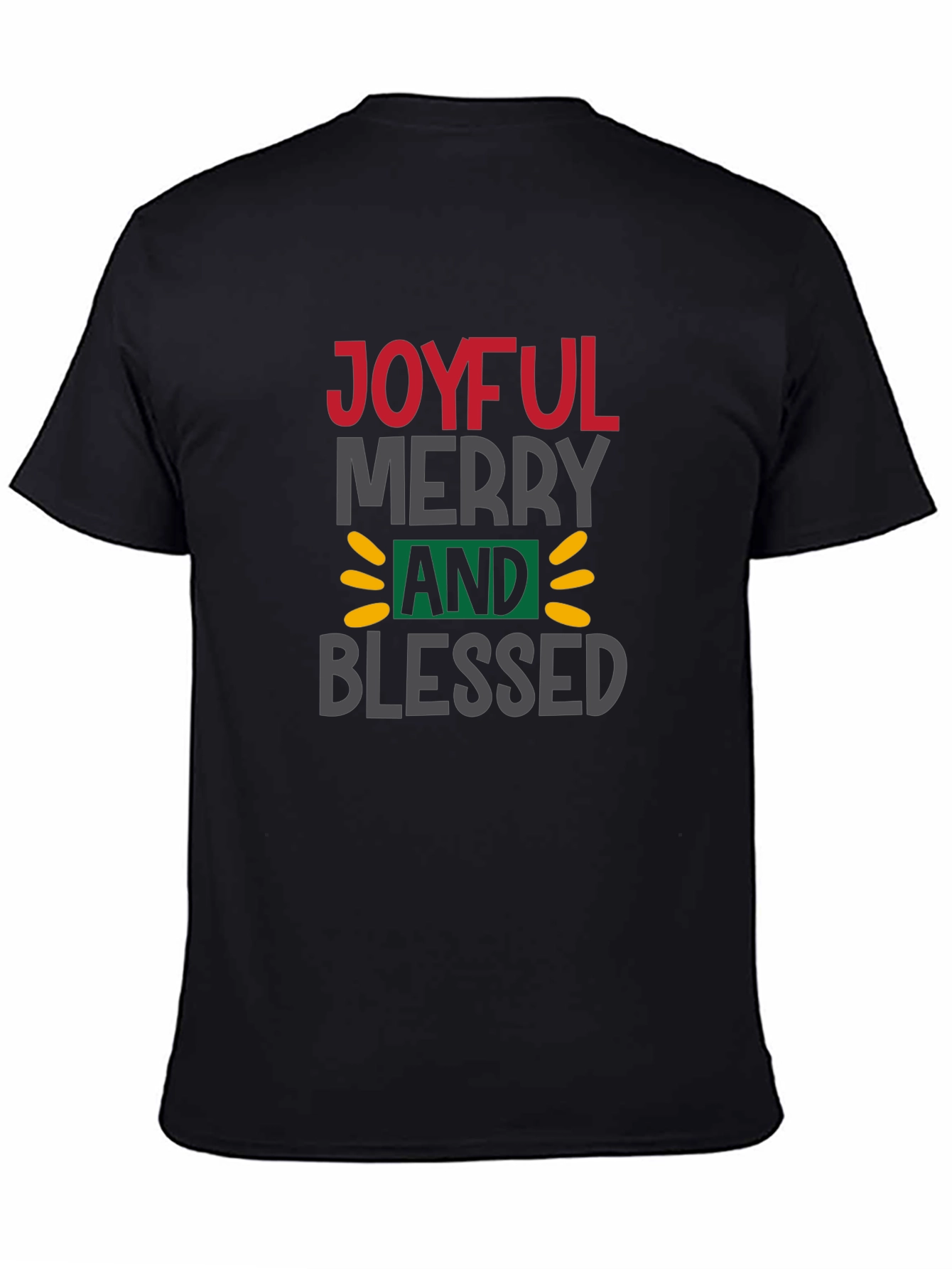 Joyful Merry & Blessed Graphic Tee - Black