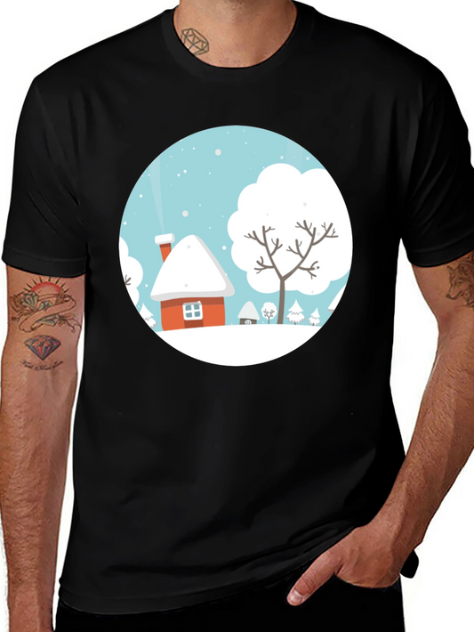 Winter Village Graphic Tee - Holiday Shirt