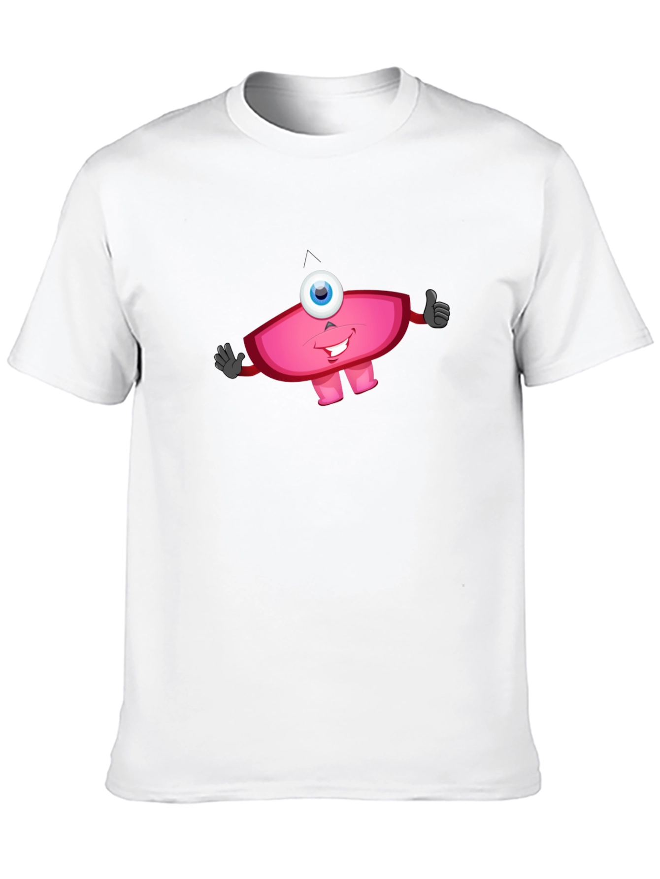 Funny One-Eyed Monster Graphic Tee - Black