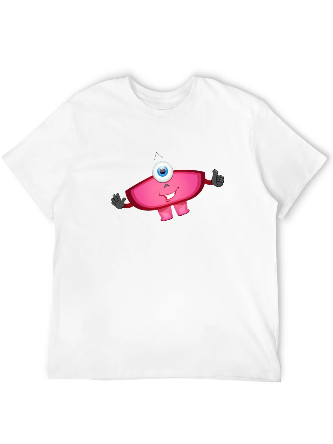 Funny One-Eyed Monster Graphic Tee - Black