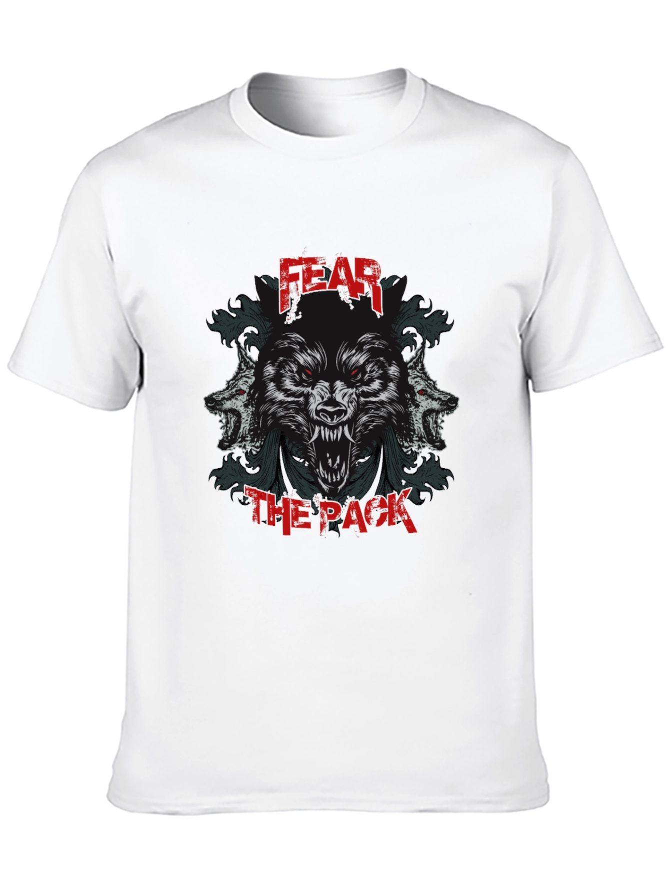 Fear the Pack Graphic Print Black T-Shirt