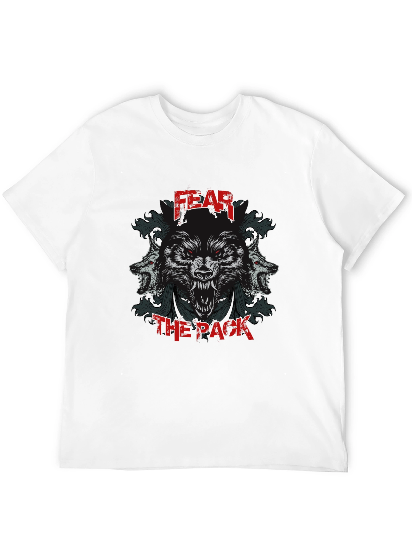 Fear the Pack Graphic Print Black T-Shirt