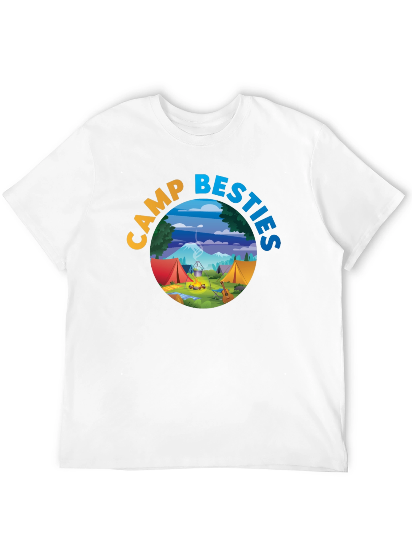 Camp Besties Graphic Tee - Black Cotton T-Shirt