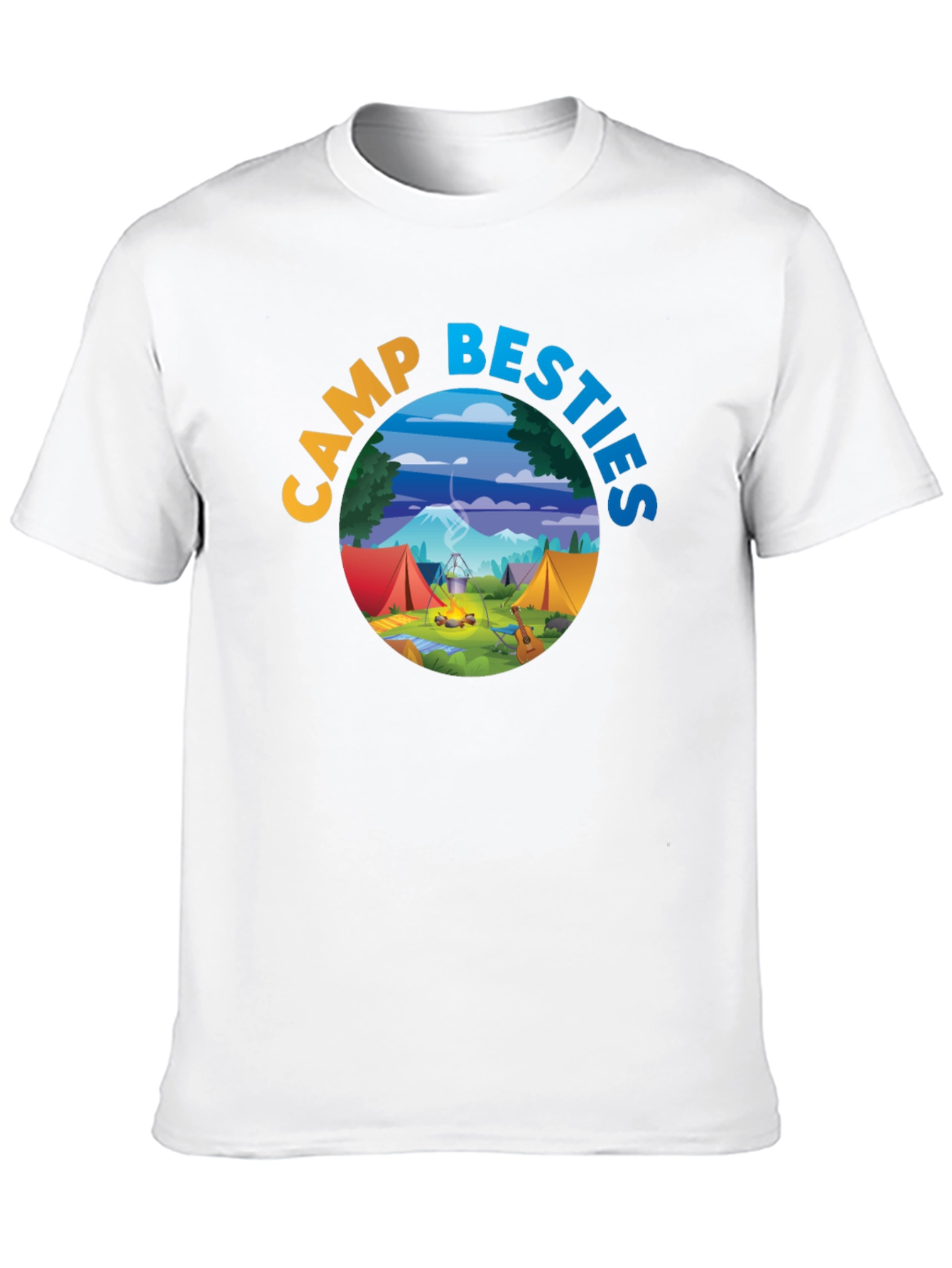 Camp Besties Graphic Tee - Black Cotton T-Shirt