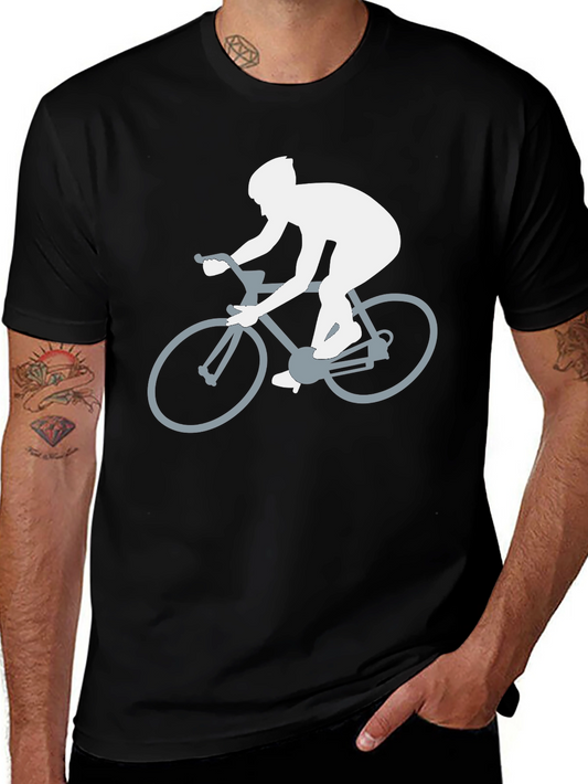 Cycling Silhouette Graphic Tee - Sporty Black T-Shirt