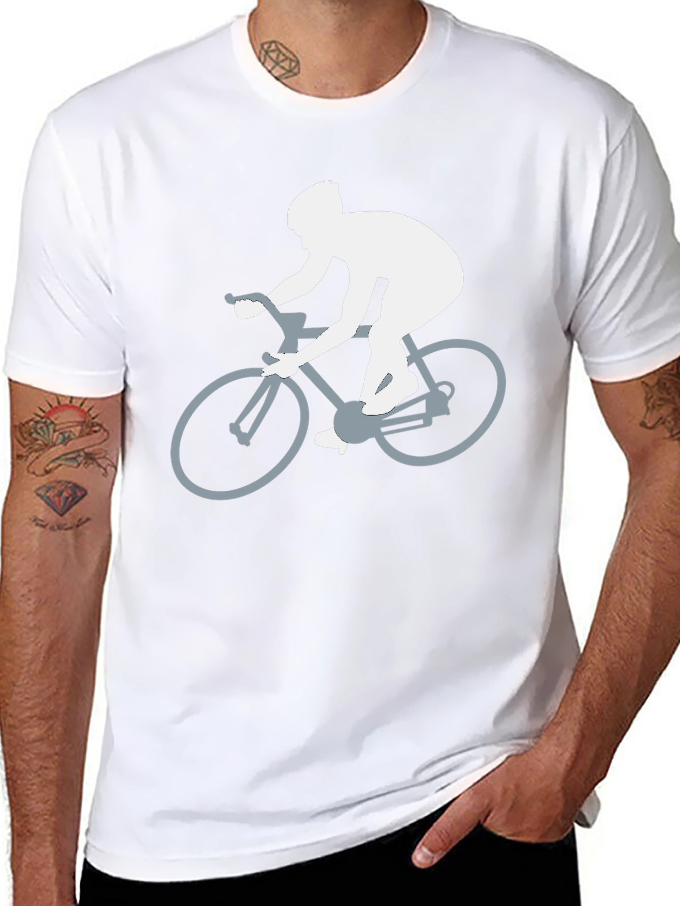 Cycling Silhouette Graphic Tee - Sporty Black T-Shirt