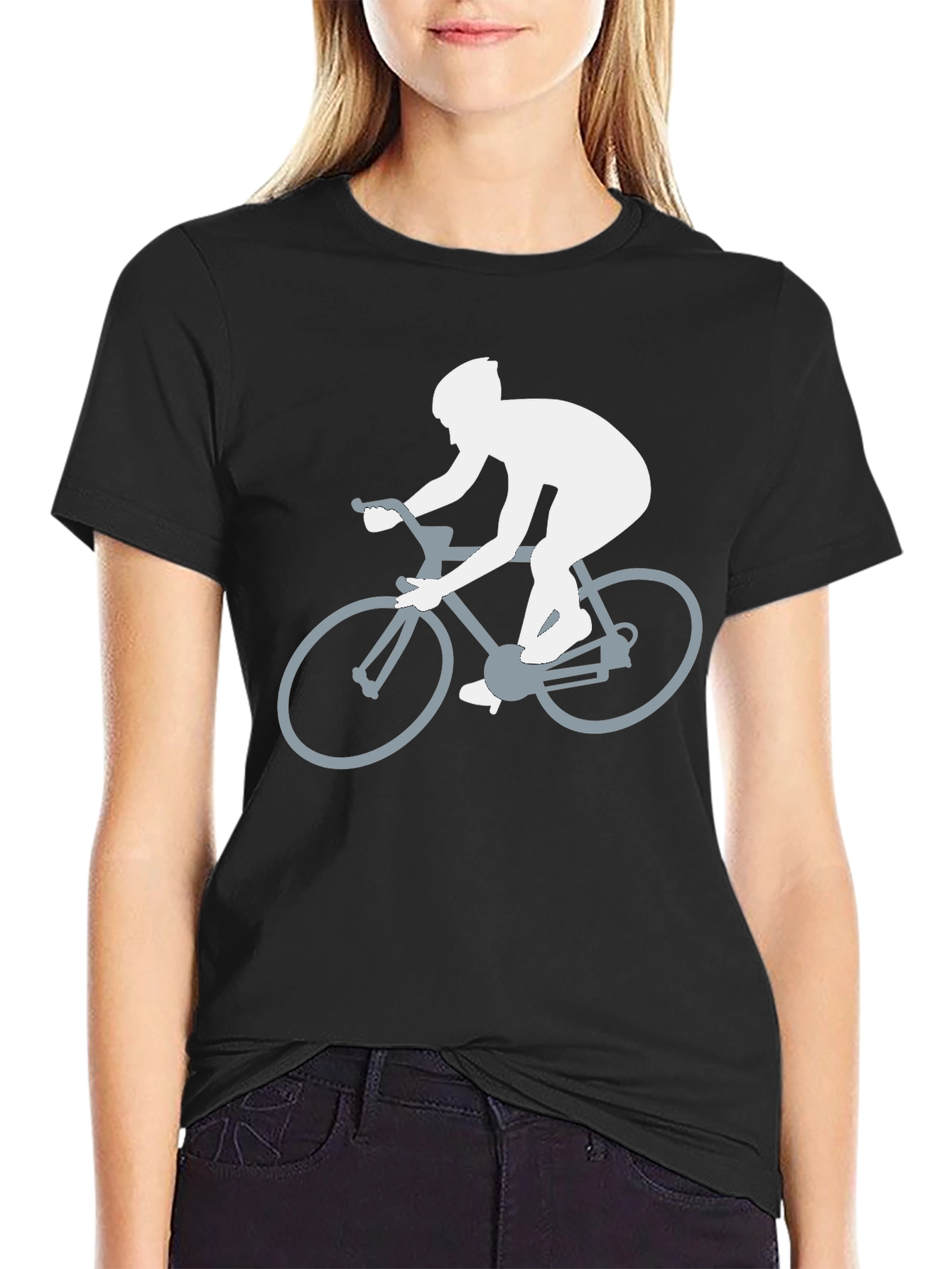 Cycling Silhouette Graphic Tee - Sporty Black T-Shirt