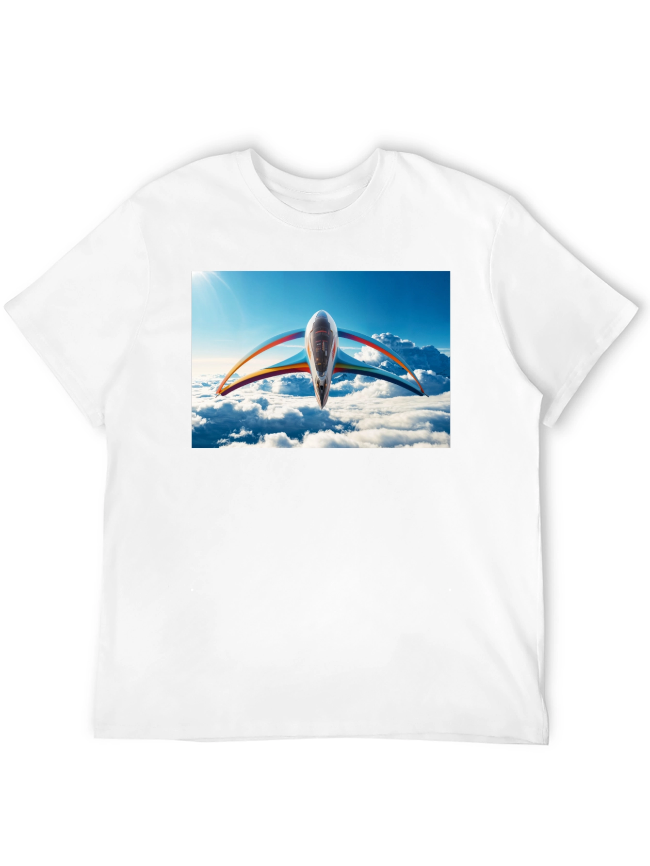 Futuristic Plane Graphic T-Shirt