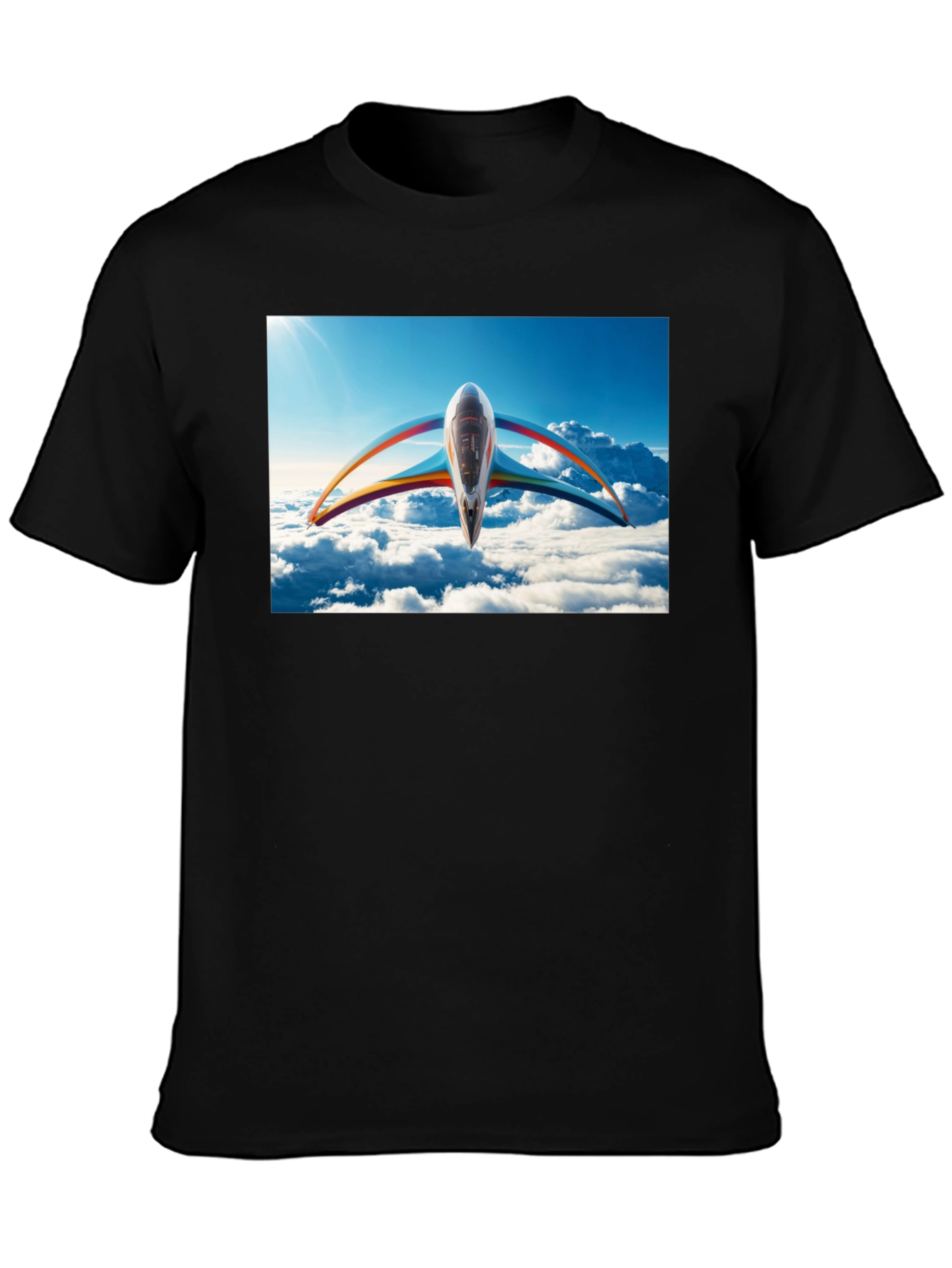 Futuristic Plane Graphic T-Shirt