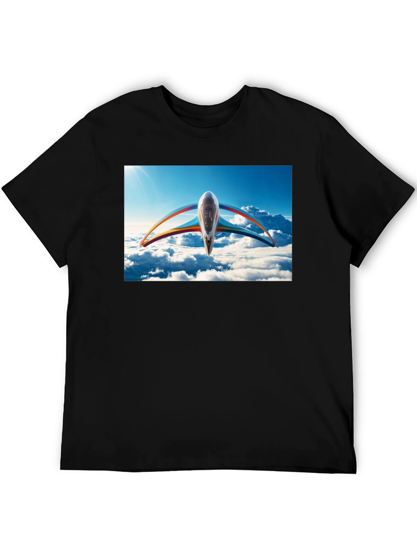Futuristic Plane Graphic T-Shirt