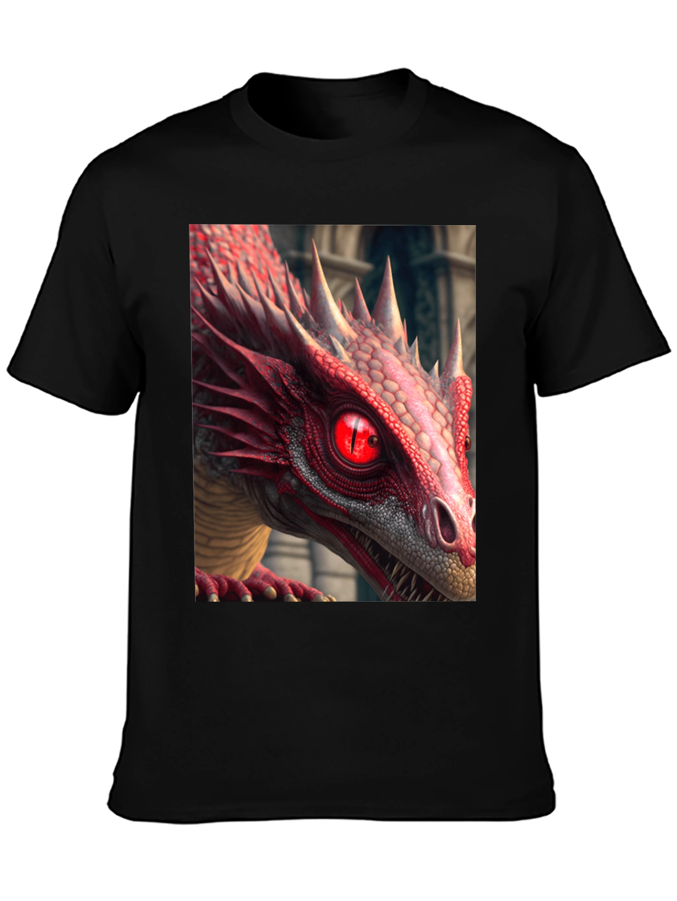 Red Dragon Graphic Tee - Mens Black T-Shirt