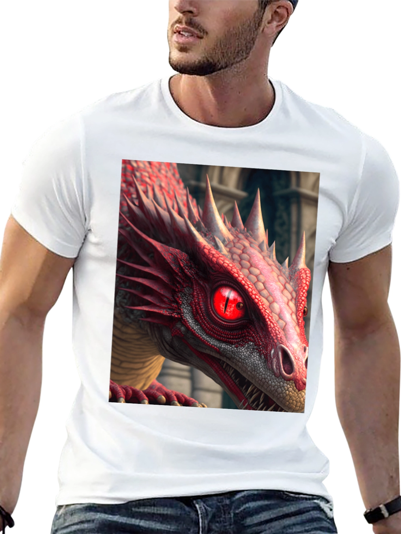 Red Dragon Graphic Tee - Mens Black T-Shirt