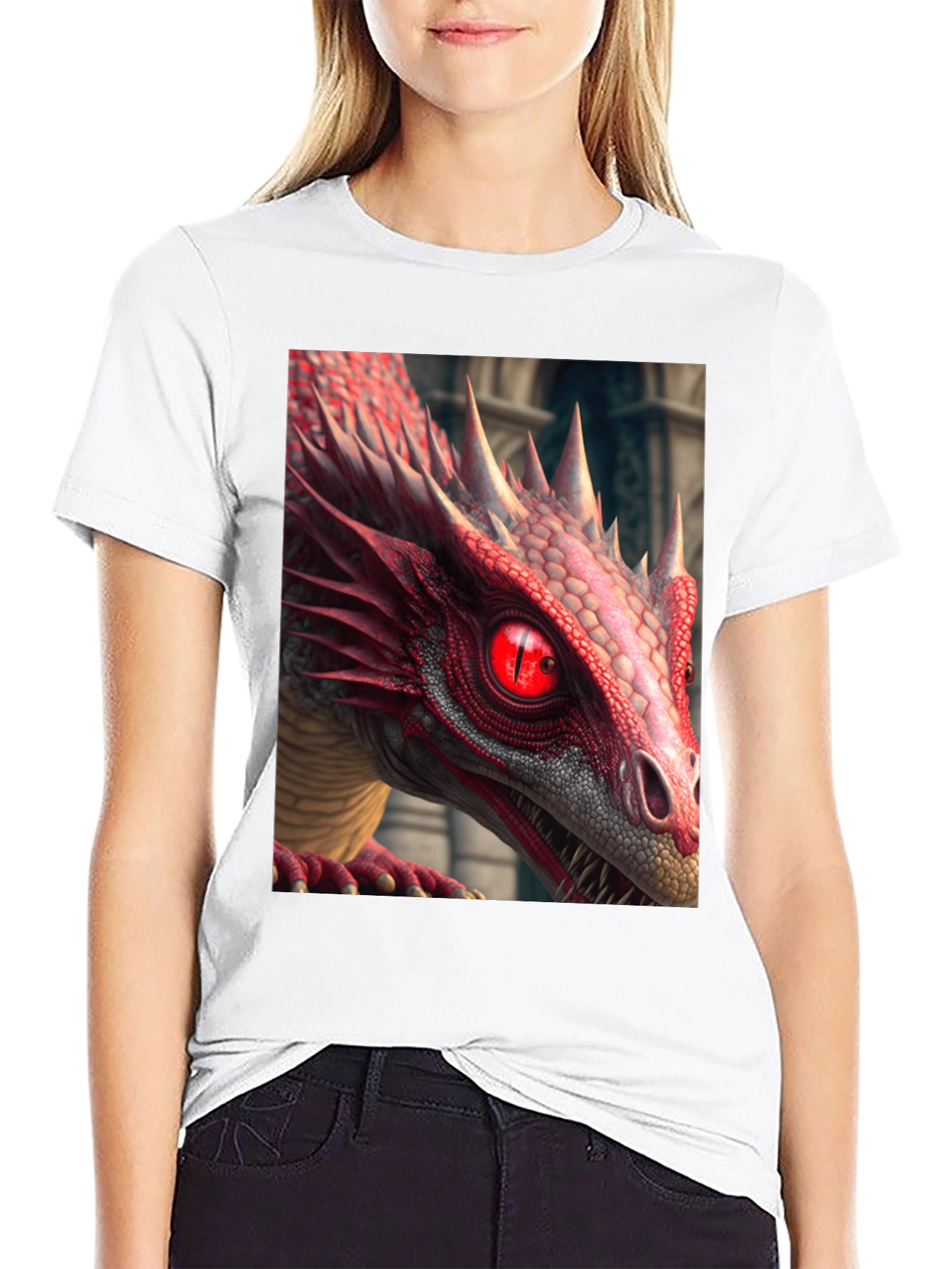 Red Dragon Graphic Tee - Mens Black T-Shirt