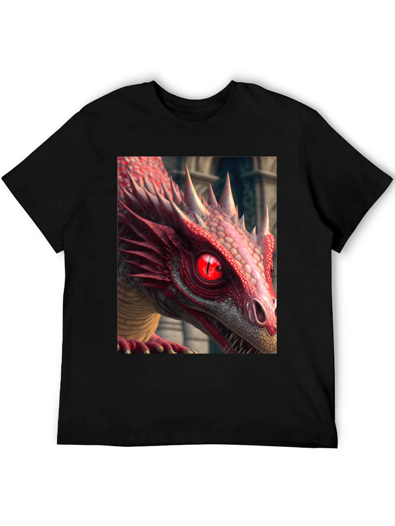 Red Dragon Graphic Tee - Mens Black T-Shirt