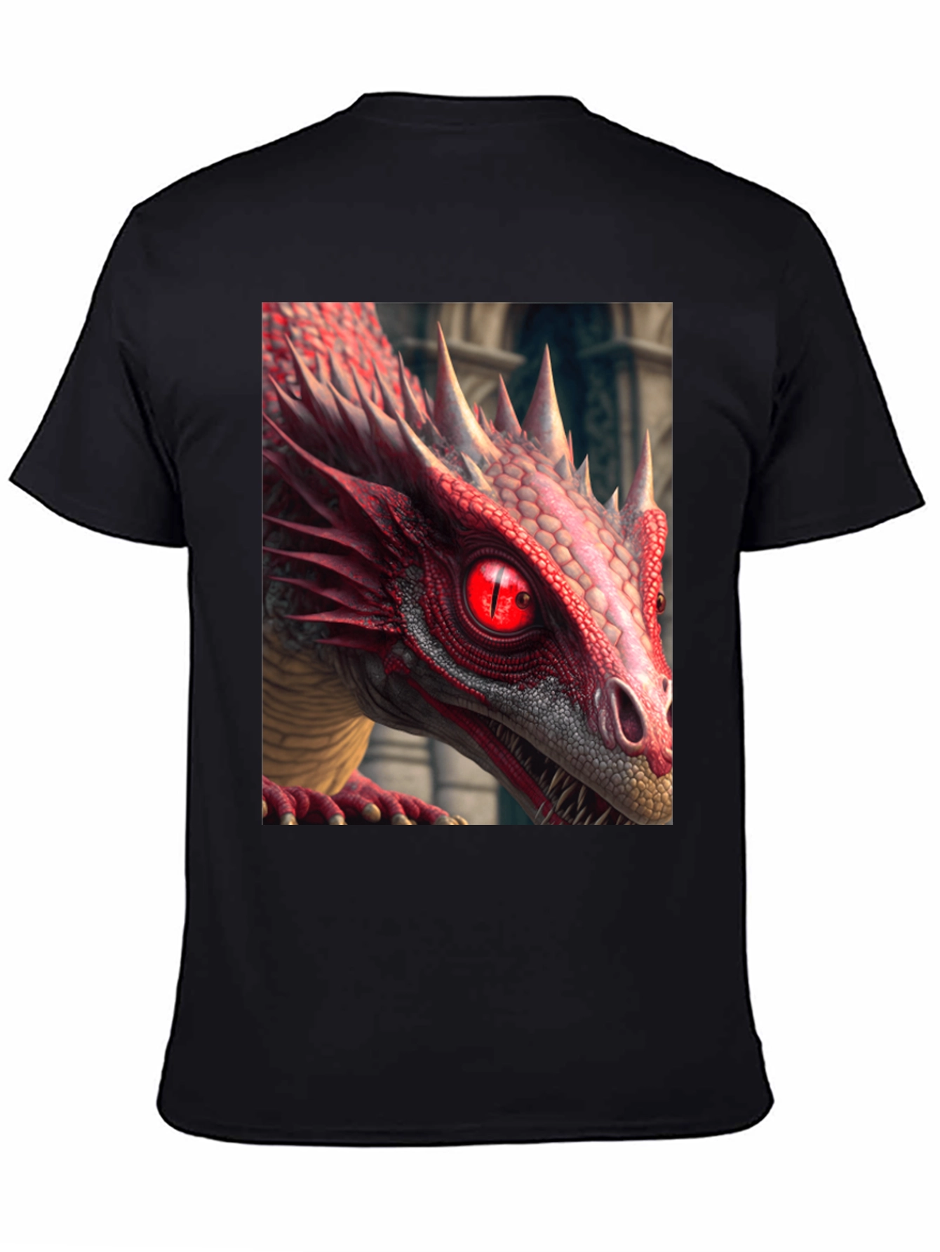 Red Dragon Graphic Tee - Mens Black T-Shirt