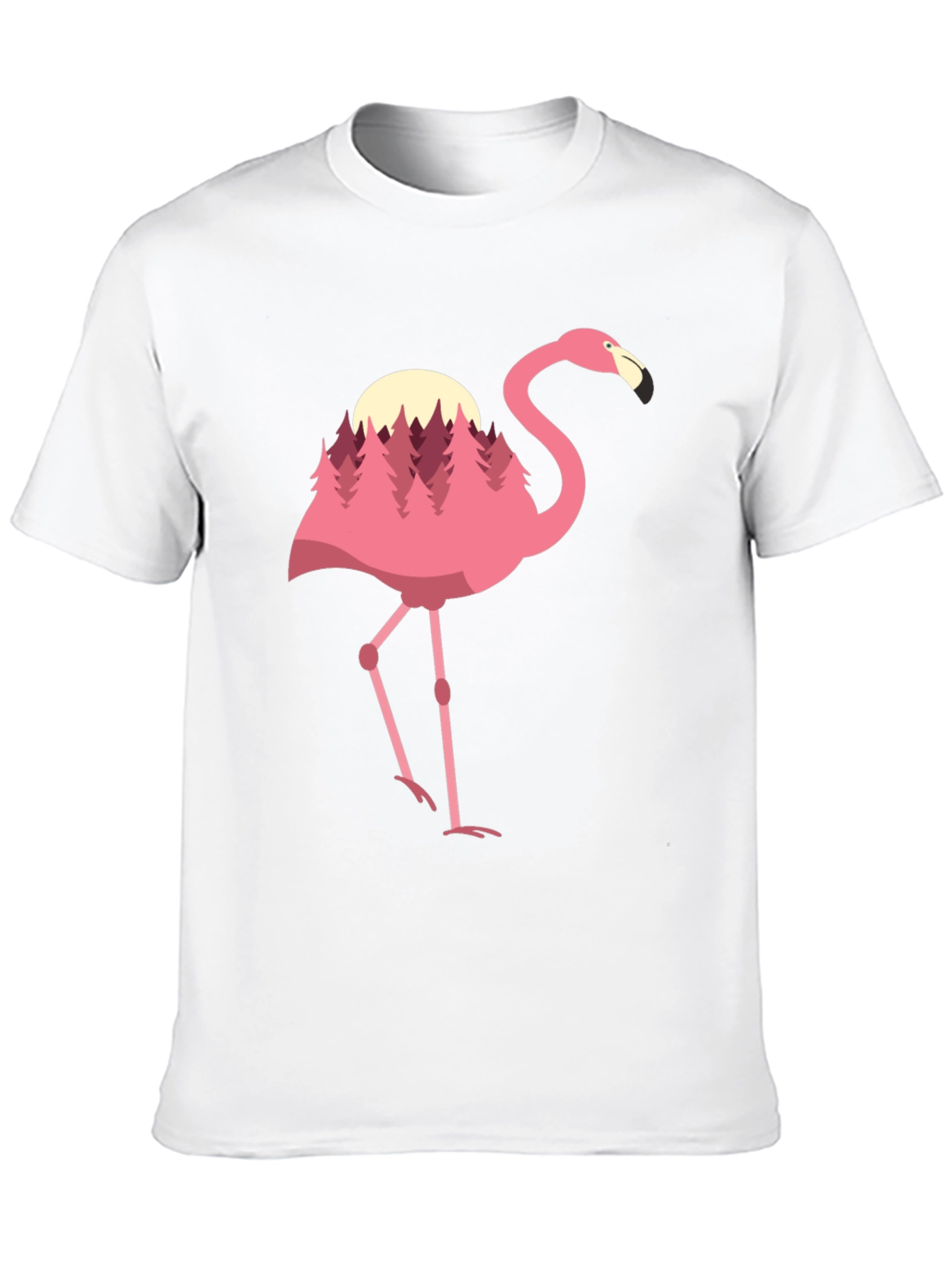 Flamingo Forest Graphic Tee - Black