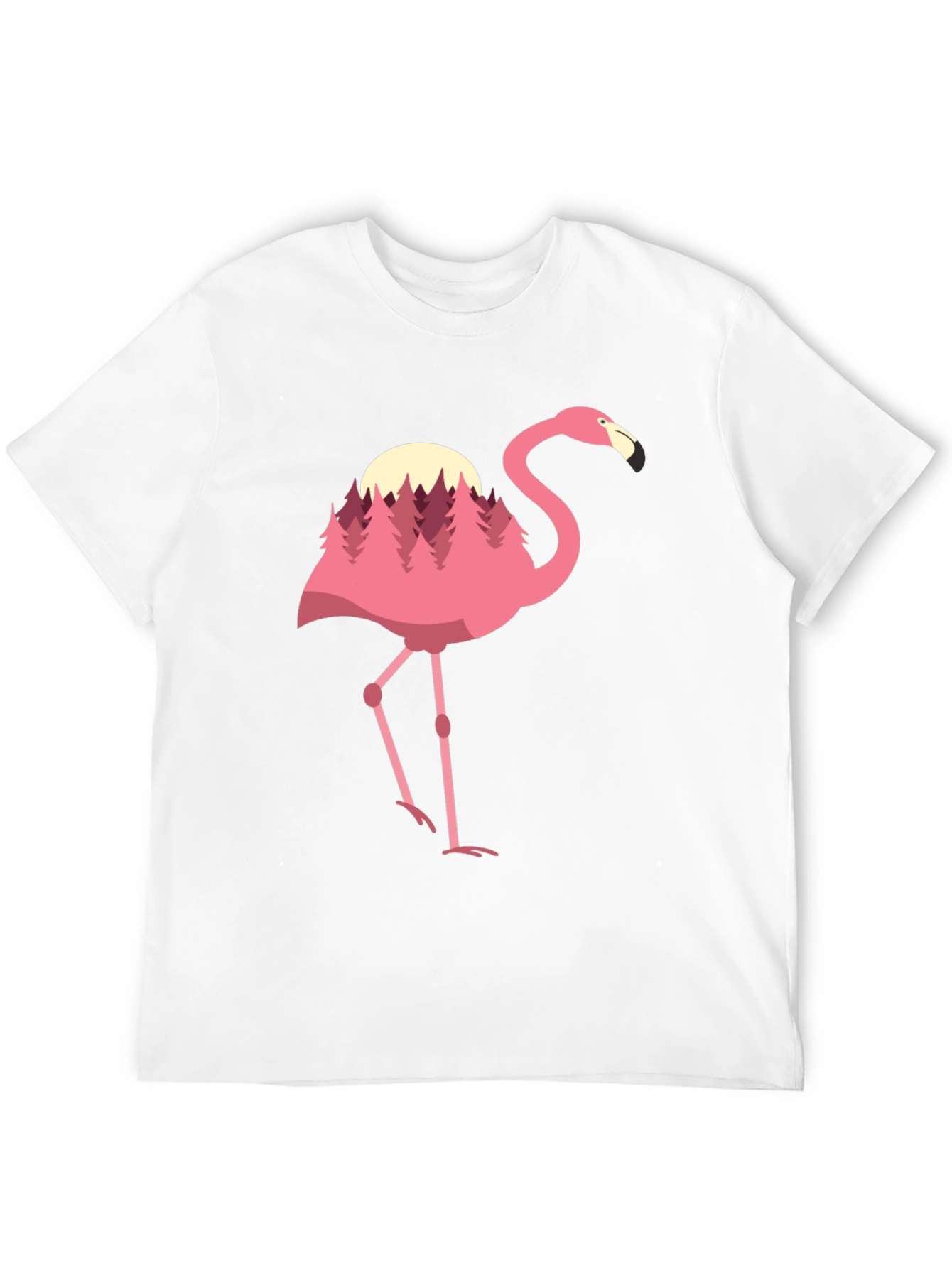 Flamingo Forest Graphic Tee - Black