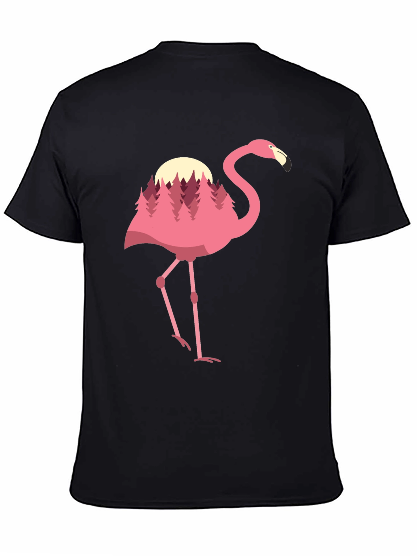 Flamingo Forest Graphic Tee - Black