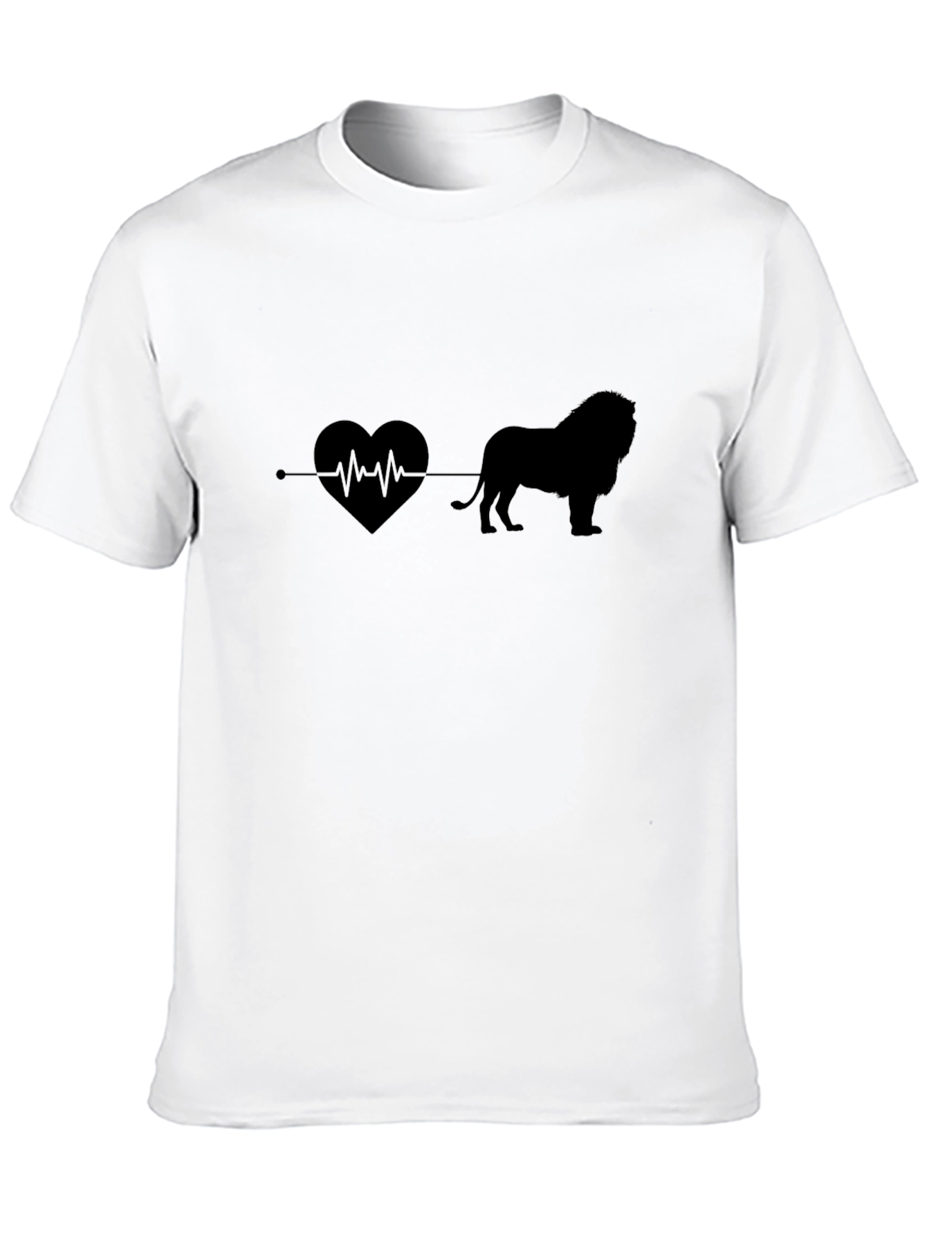 Lion Heartbeat Graphic Tee - Mens Black T-Shirt