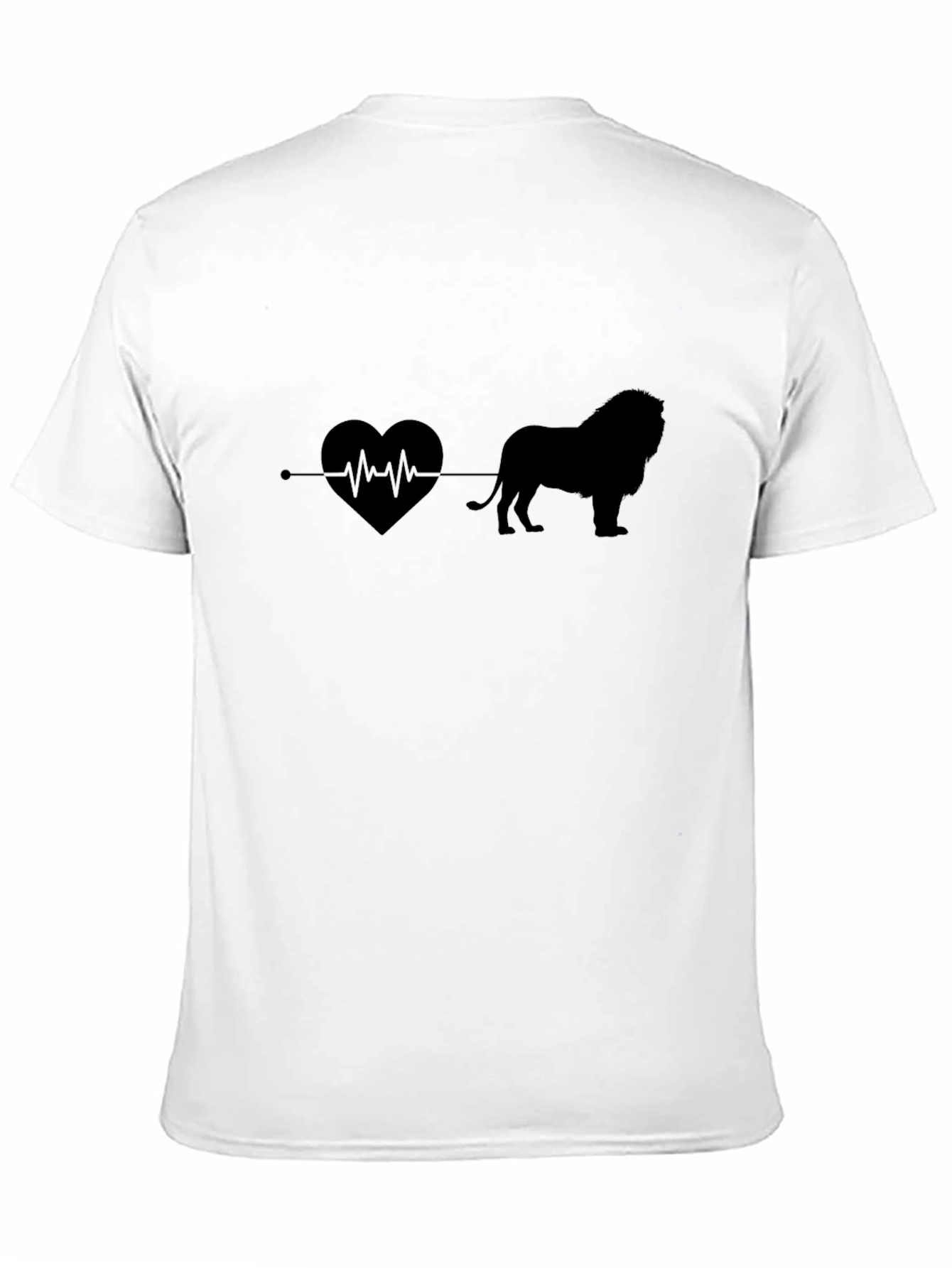Lion Heartbeat Graphic Tee - Mens Black T-Shirt