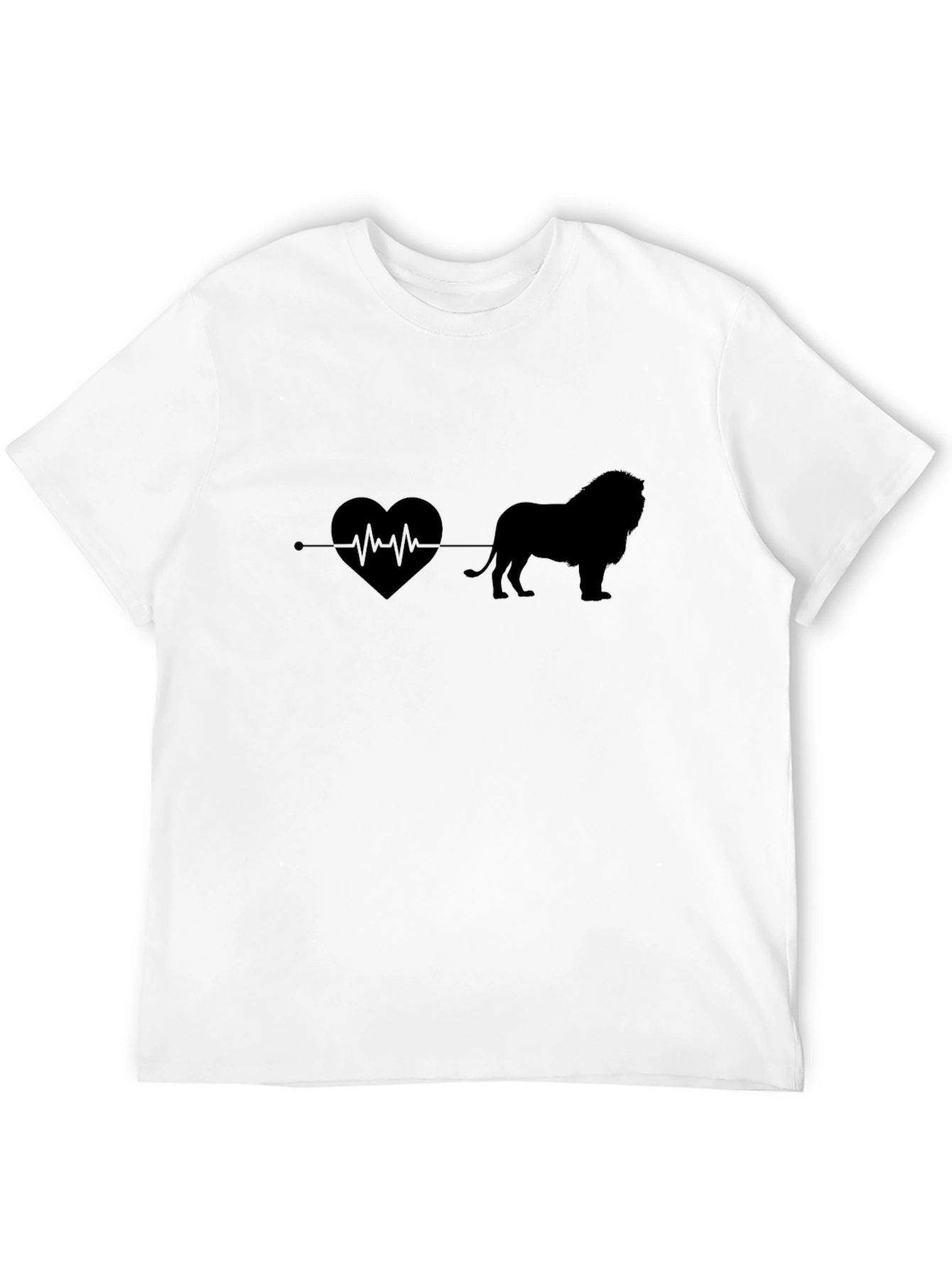 Lion Heartbeat Graphic Tee - Mens Black T-Shirt