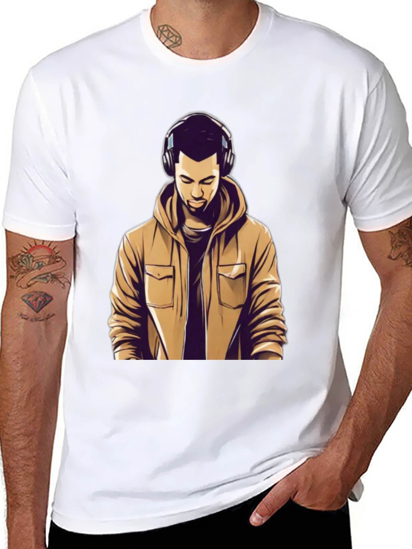 Graphic Tee: Man with Headphones