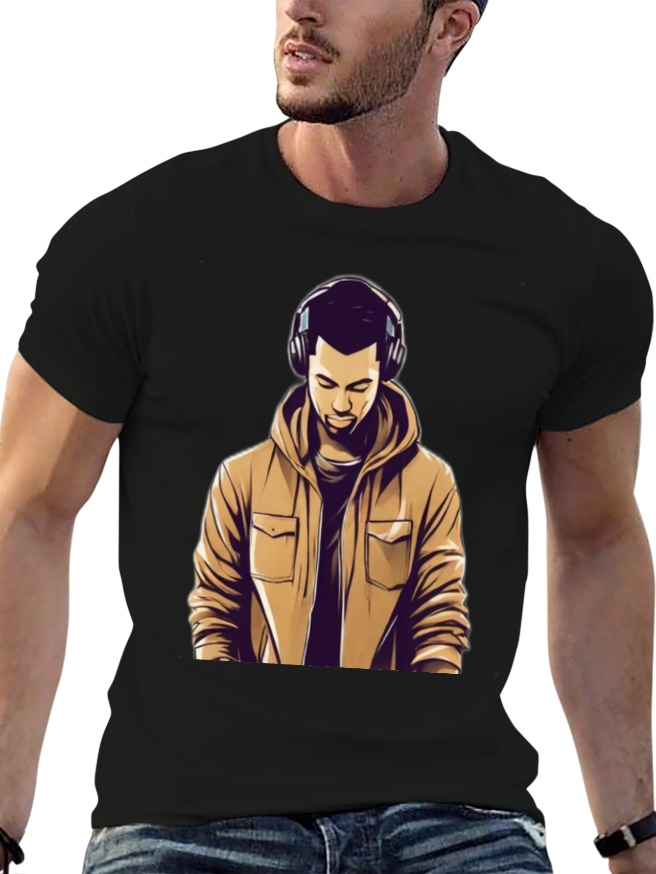 Graphic Tee: Man with Headphones