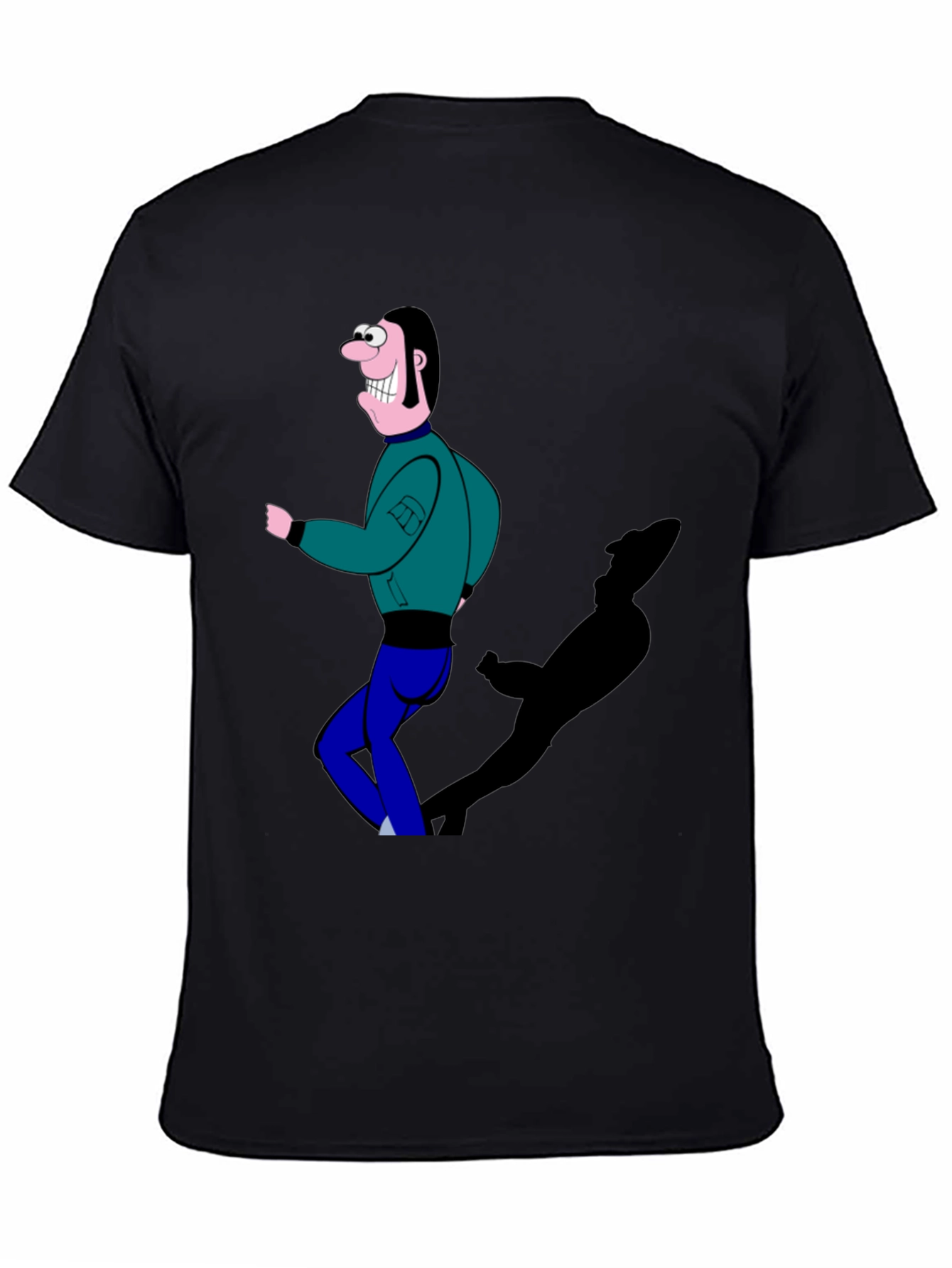 Cartoon Man Graphic T-Shirt Black Tee