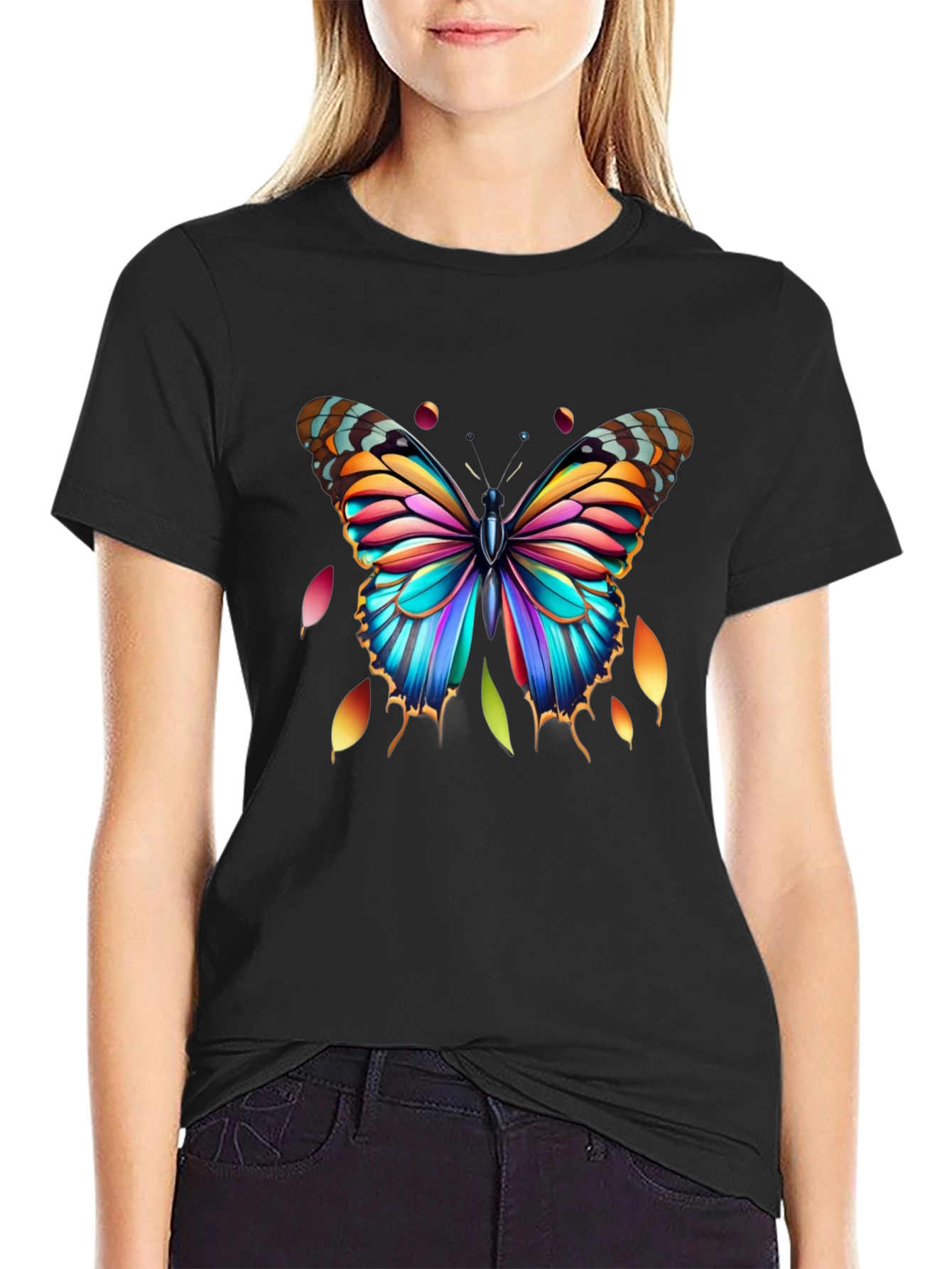 Colorful Butterfly Graphic Tee