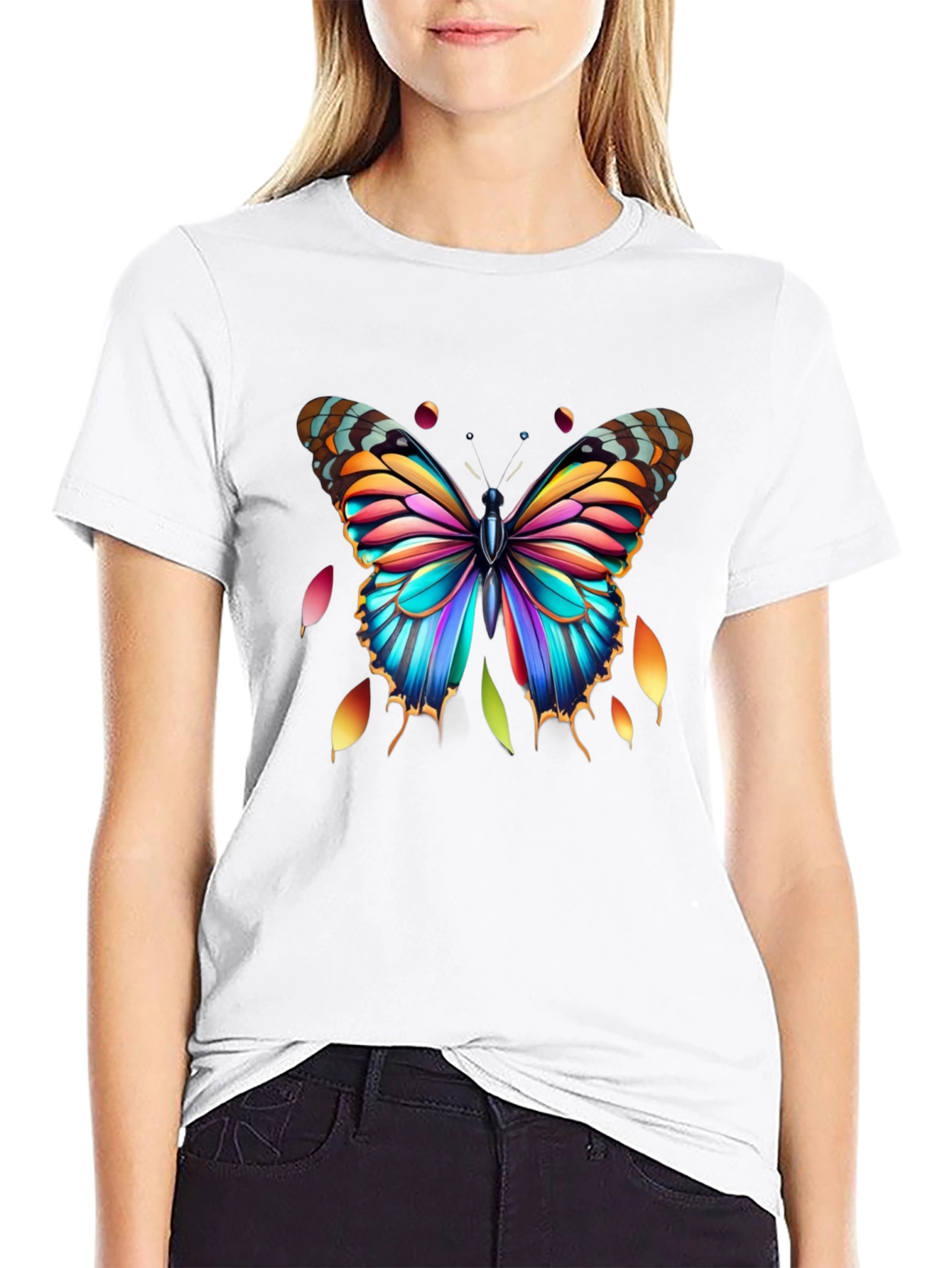 Colorful Butterfly Graphic Tee