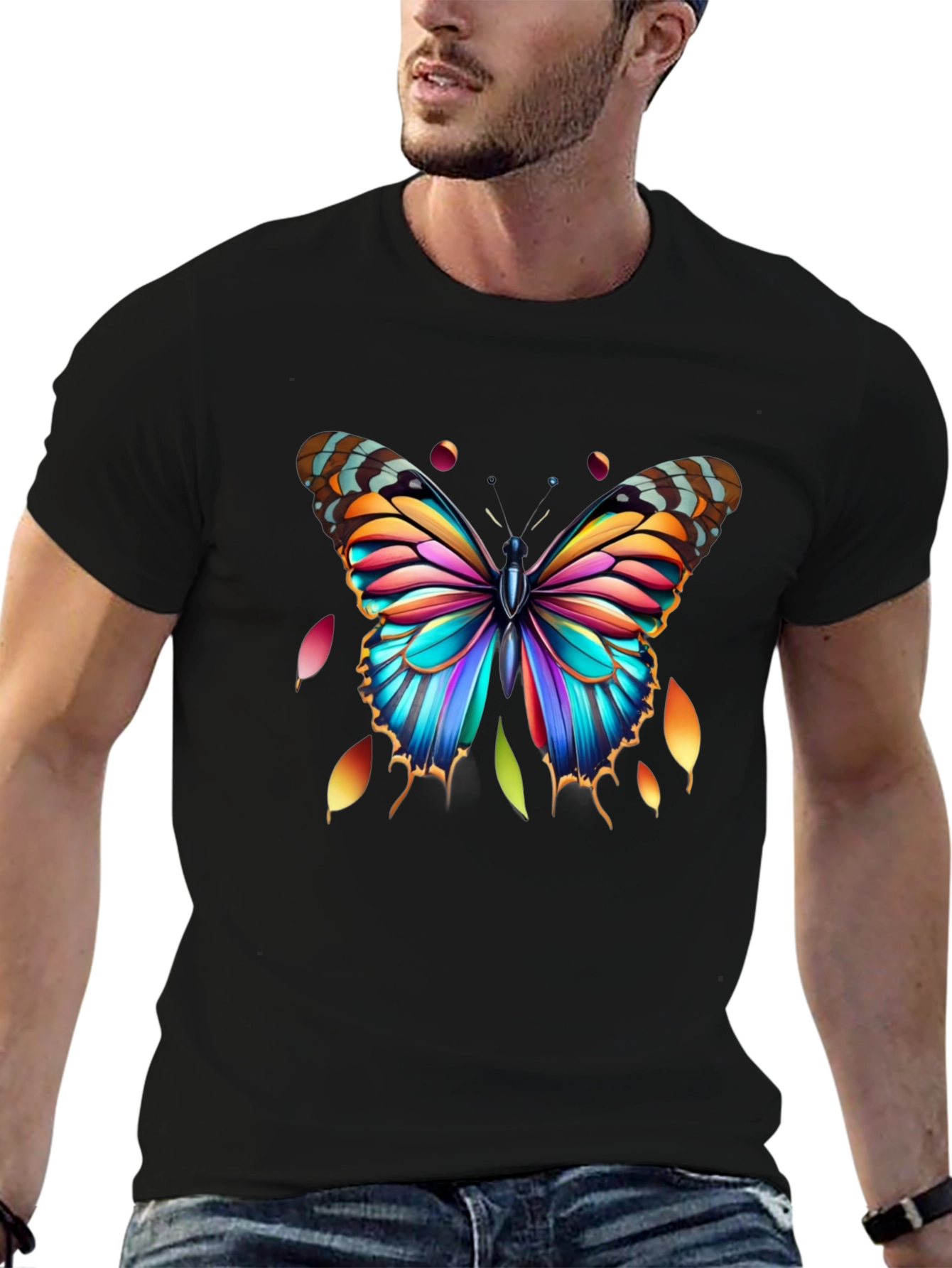 Colorful Butterfly Graphic Tee