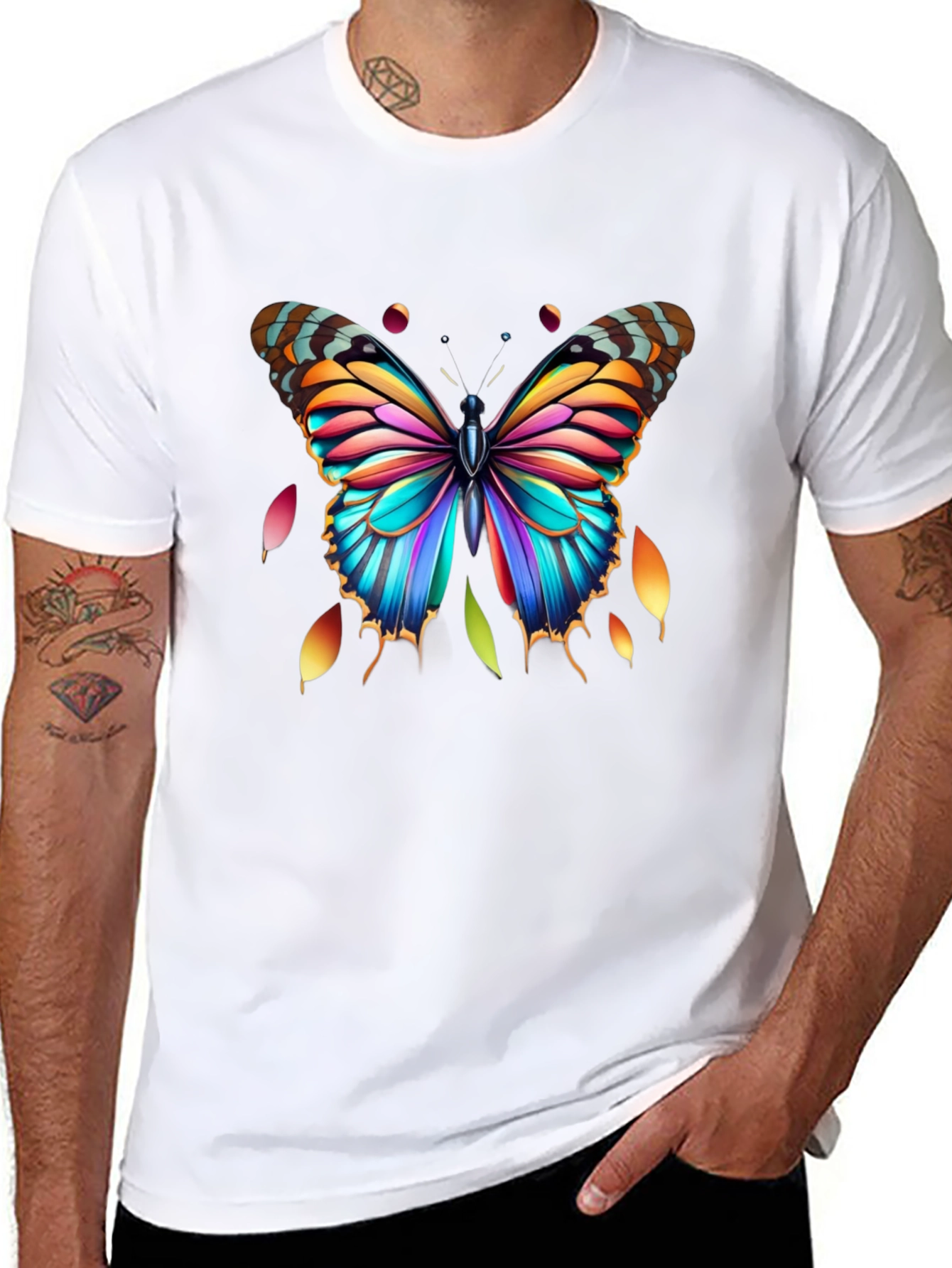 Colorful Butterfly Graphic Tee