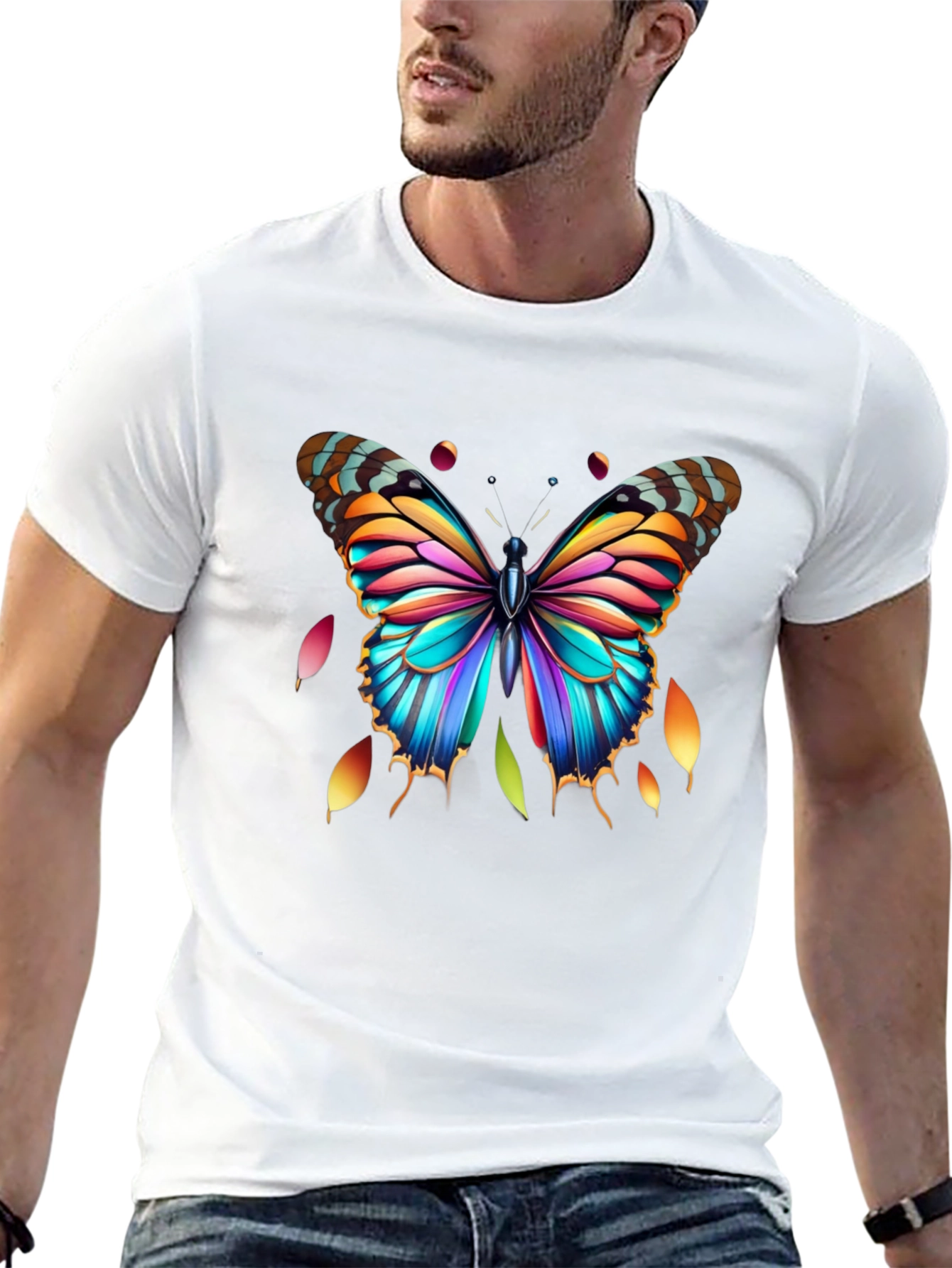 Colorful Butterfly Graphic Tee
