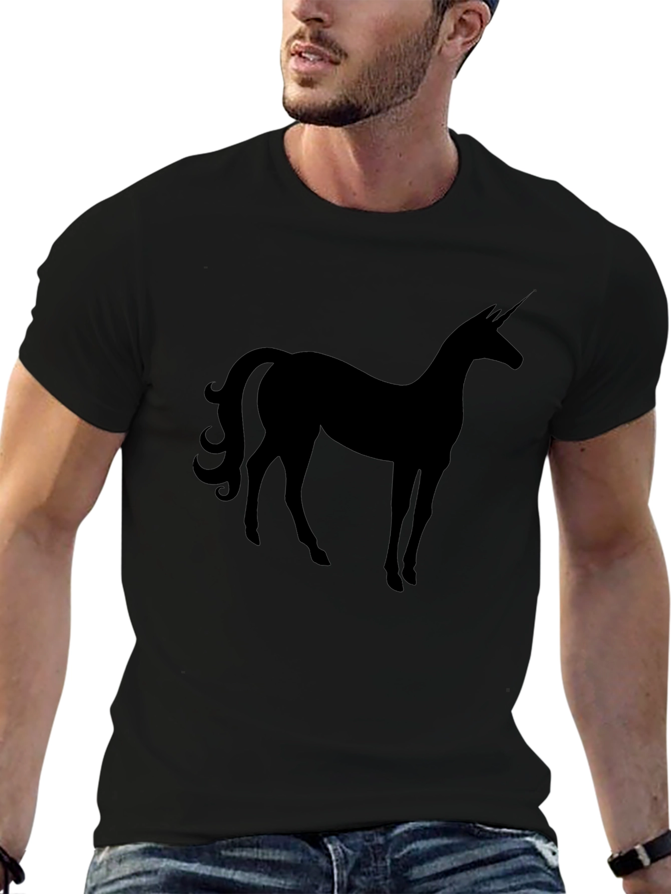 Unicorn Silhouette Black T-Shirt