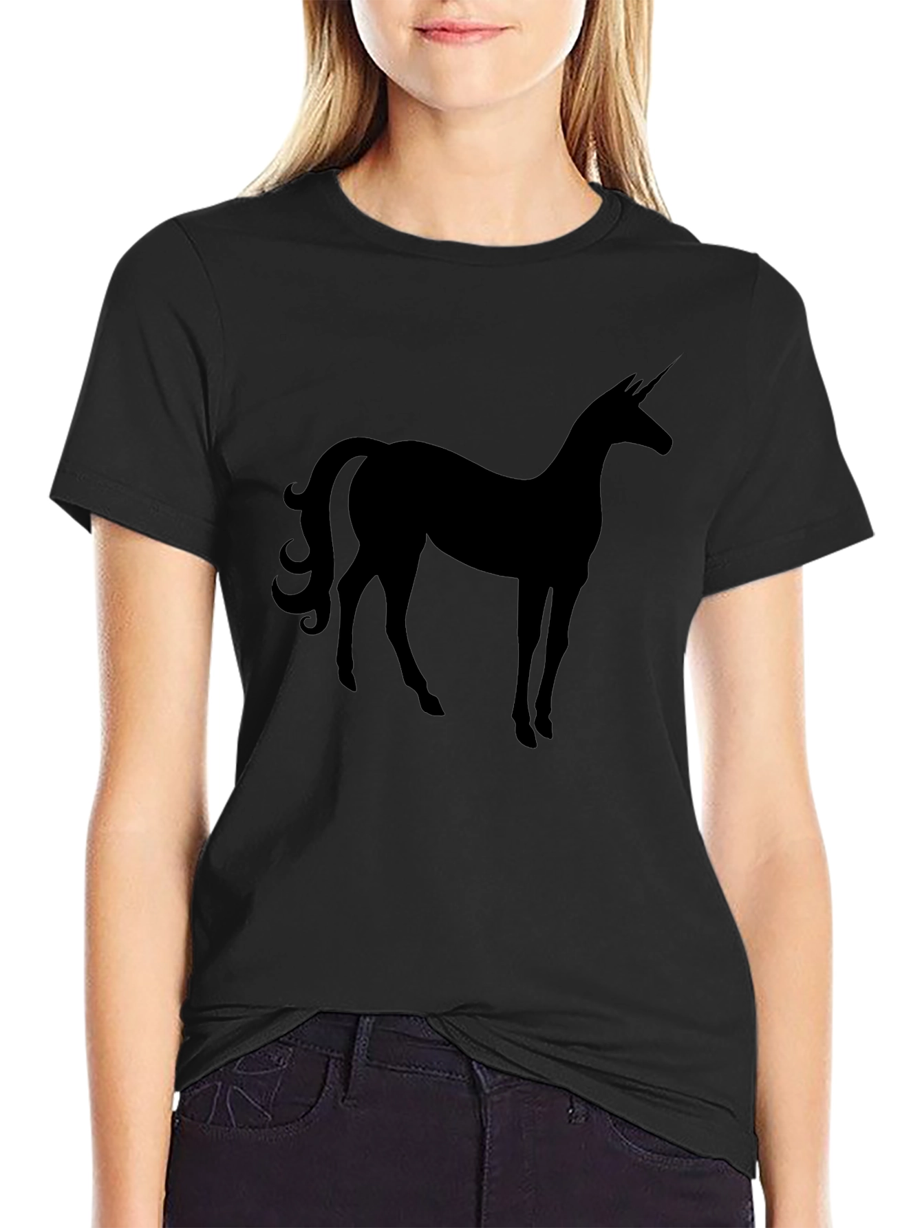 Unicorn Silhouette Black T-Shirt