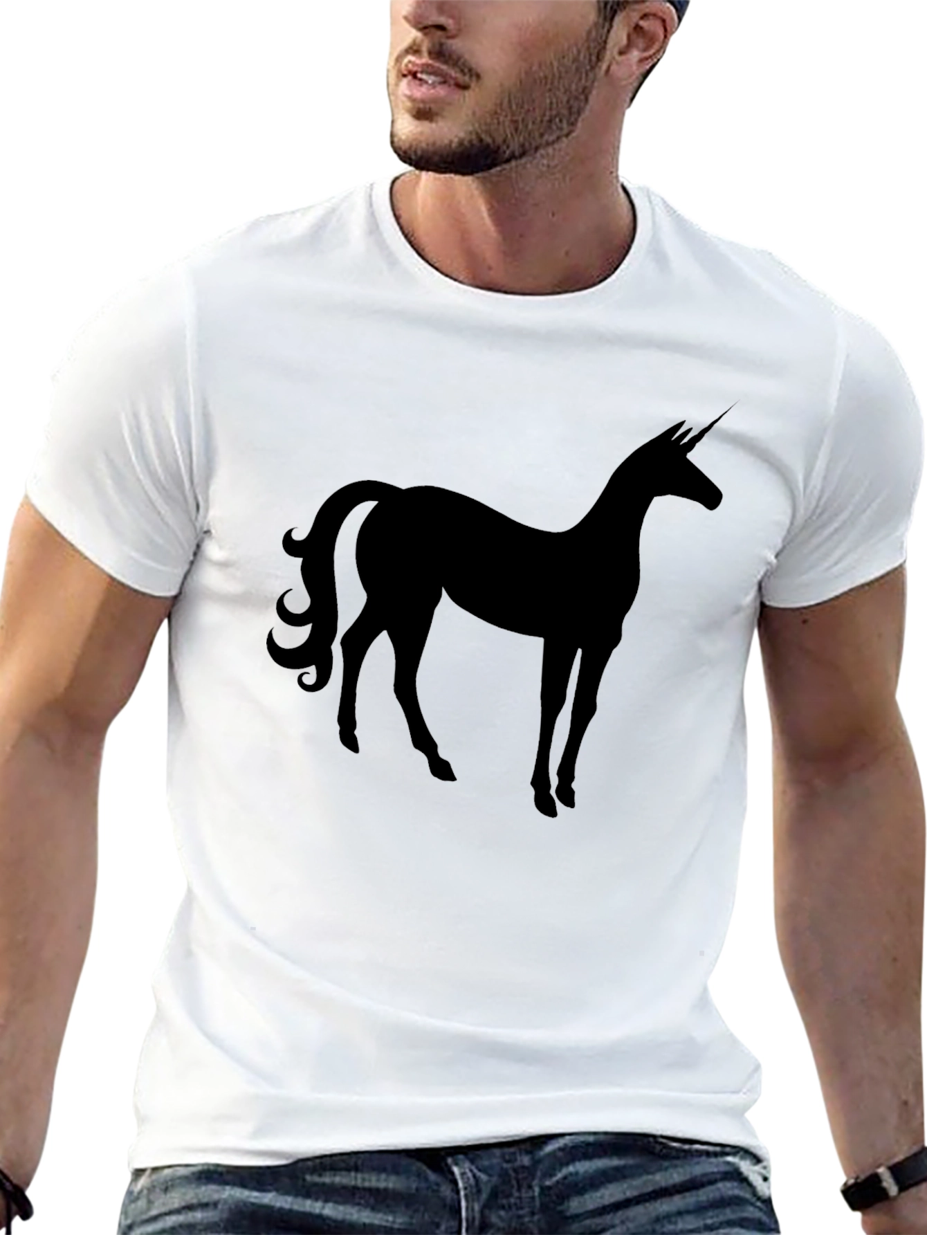 Unicorn Silhouette Black T-Shirt
