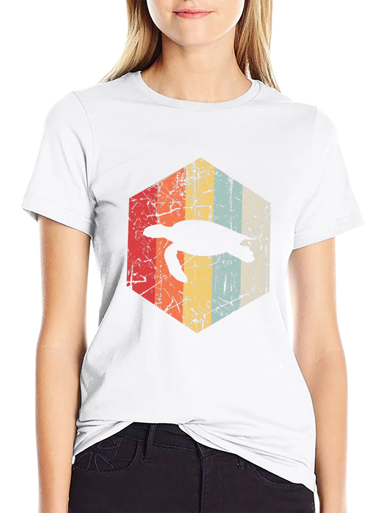 Retro Turtle Hexagon Graphic Tee