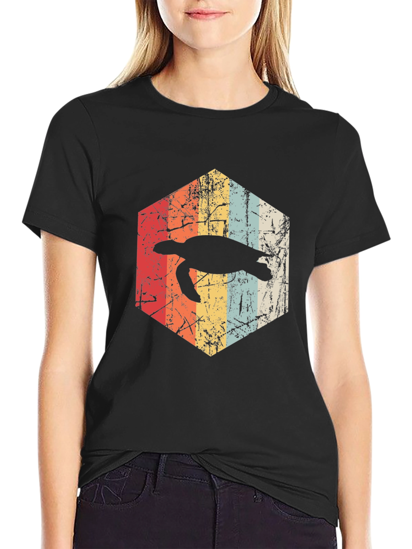 Retro Turtle Hexagon Graphic Tee