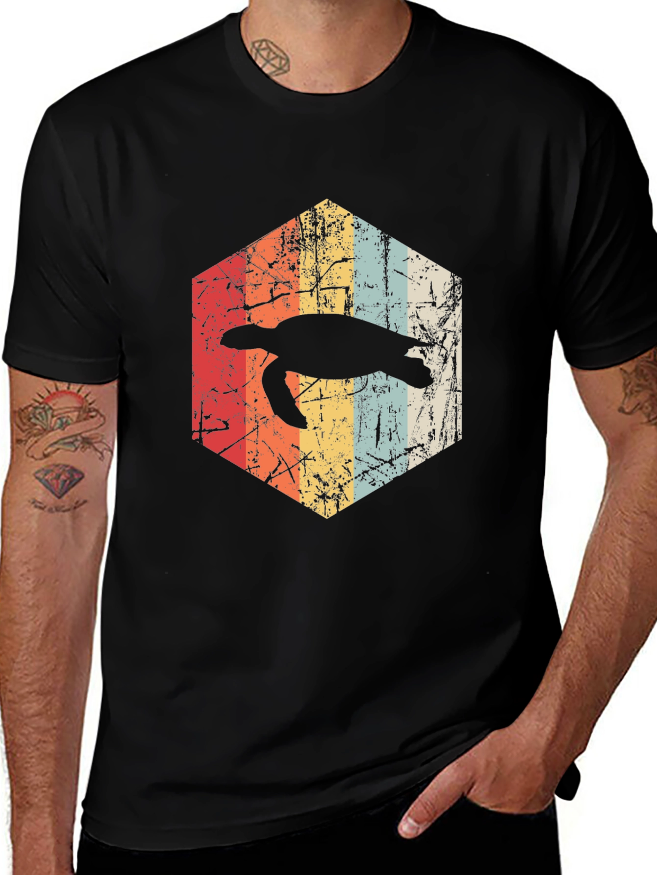 Retro Turtle Hexagon Graphic Tee
