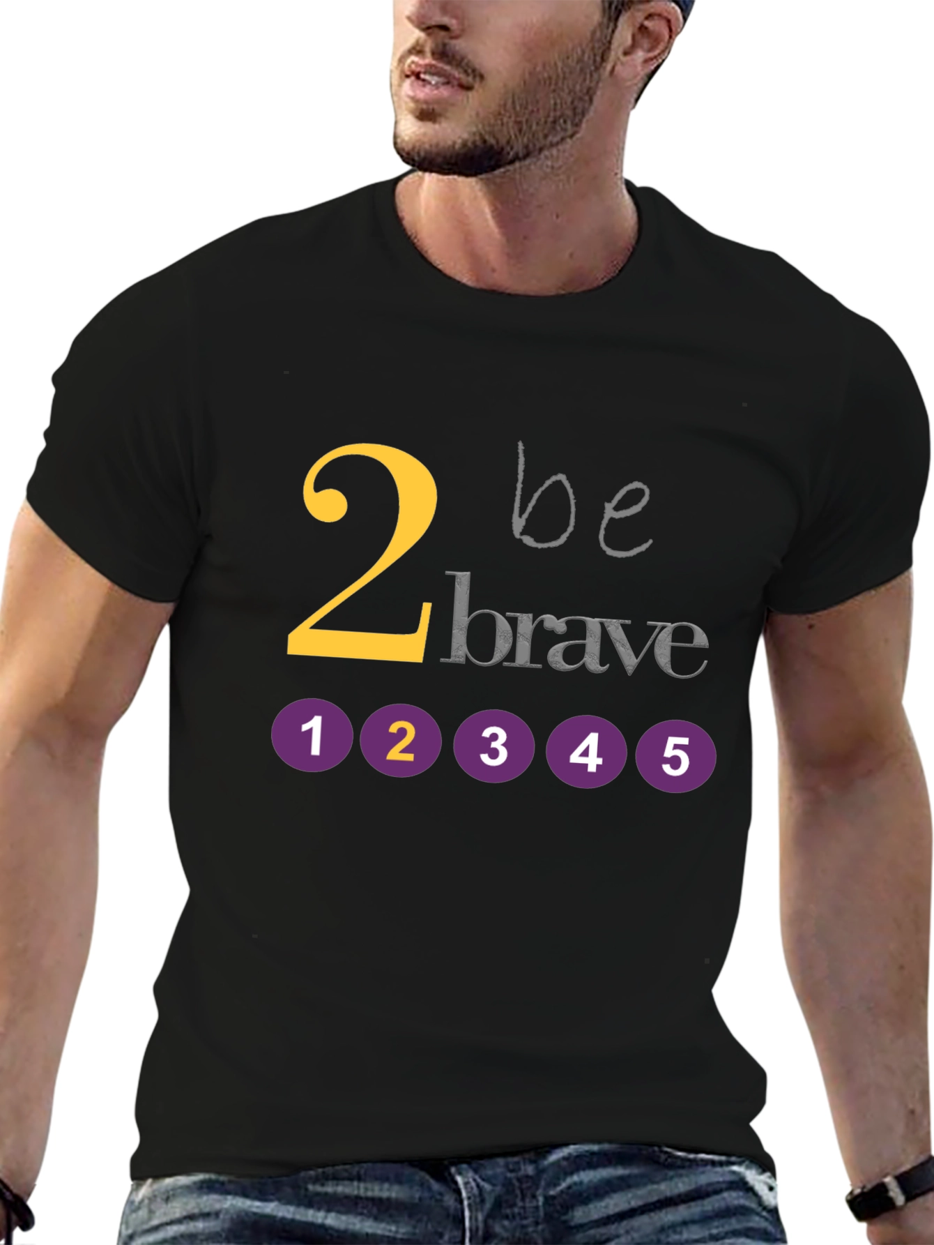 Be Brave Graphic Tee - Black Cotton