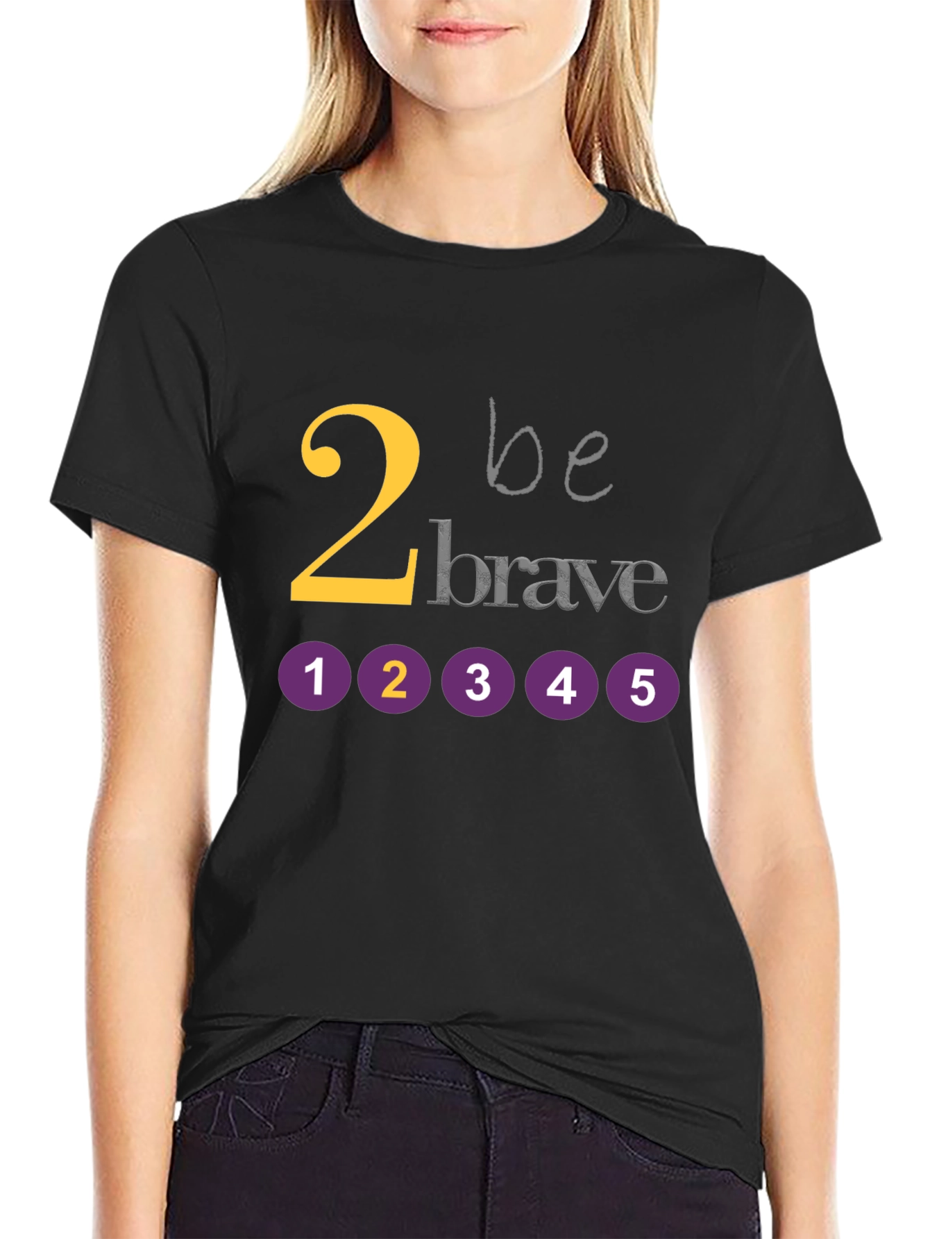 Be Brave Graphic Tee - Black Cotton