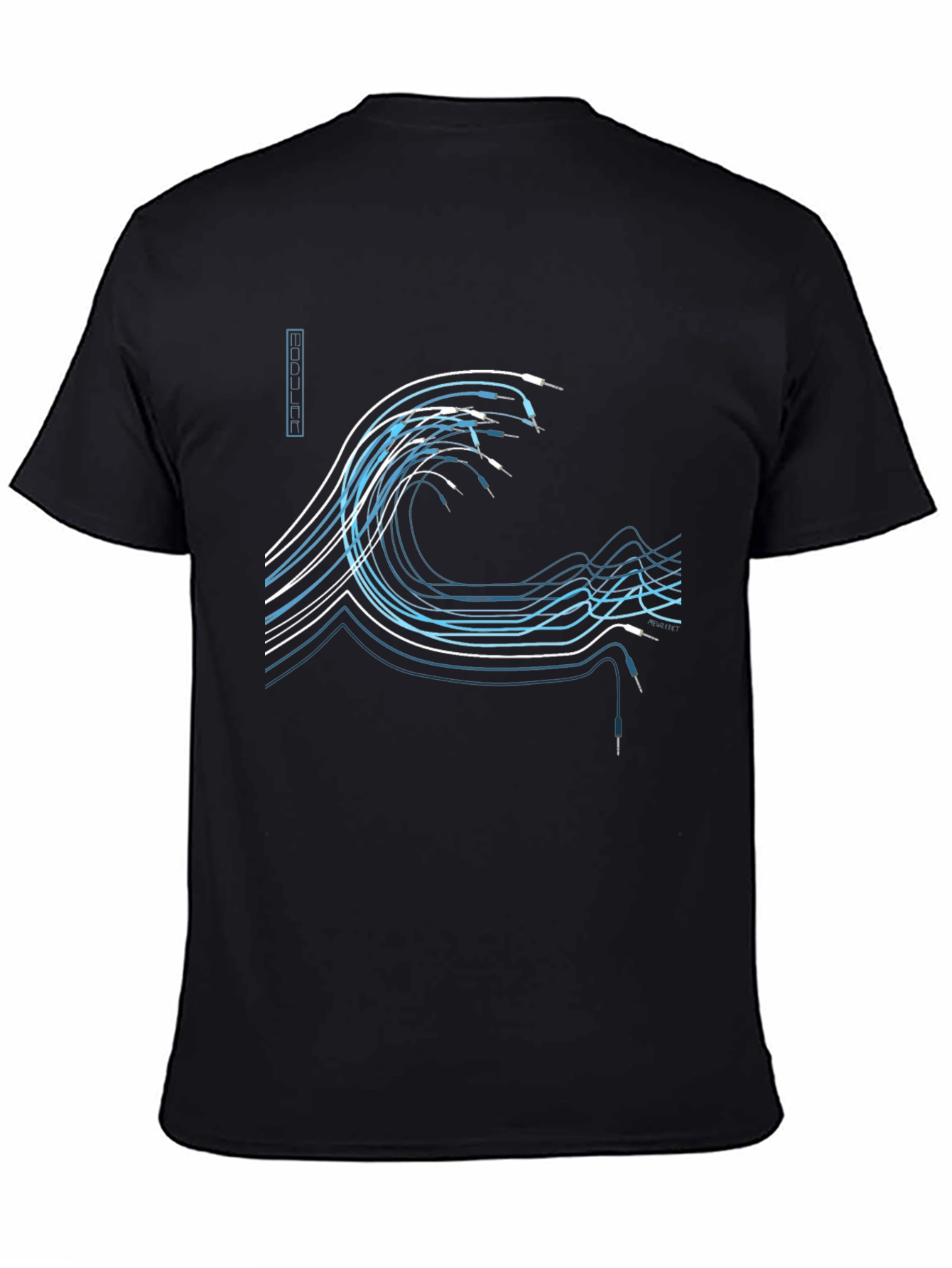 Wave Design Black Graphic Tee