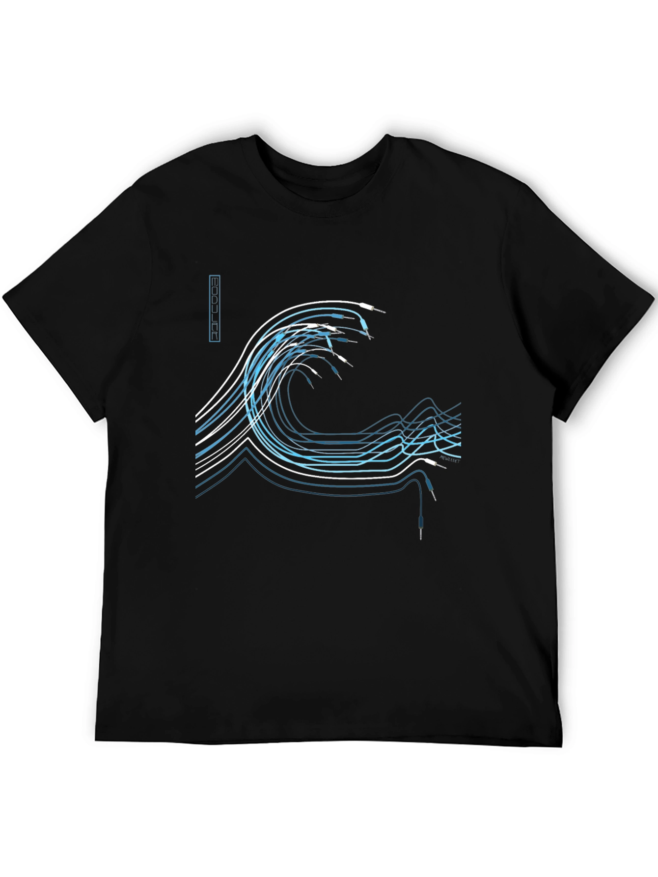 Wave Design Black Graphic Tee