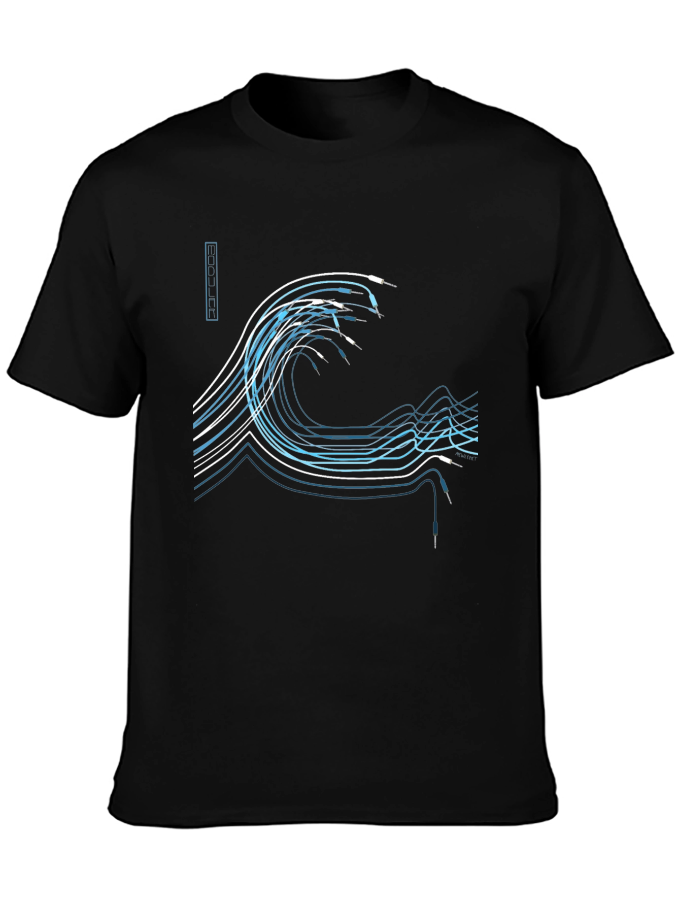 Wave Design Black Graphic Tee
