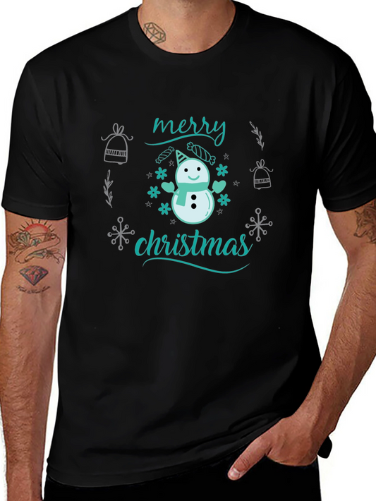 Merry Christmas Snowman Tee - Holiday Gift