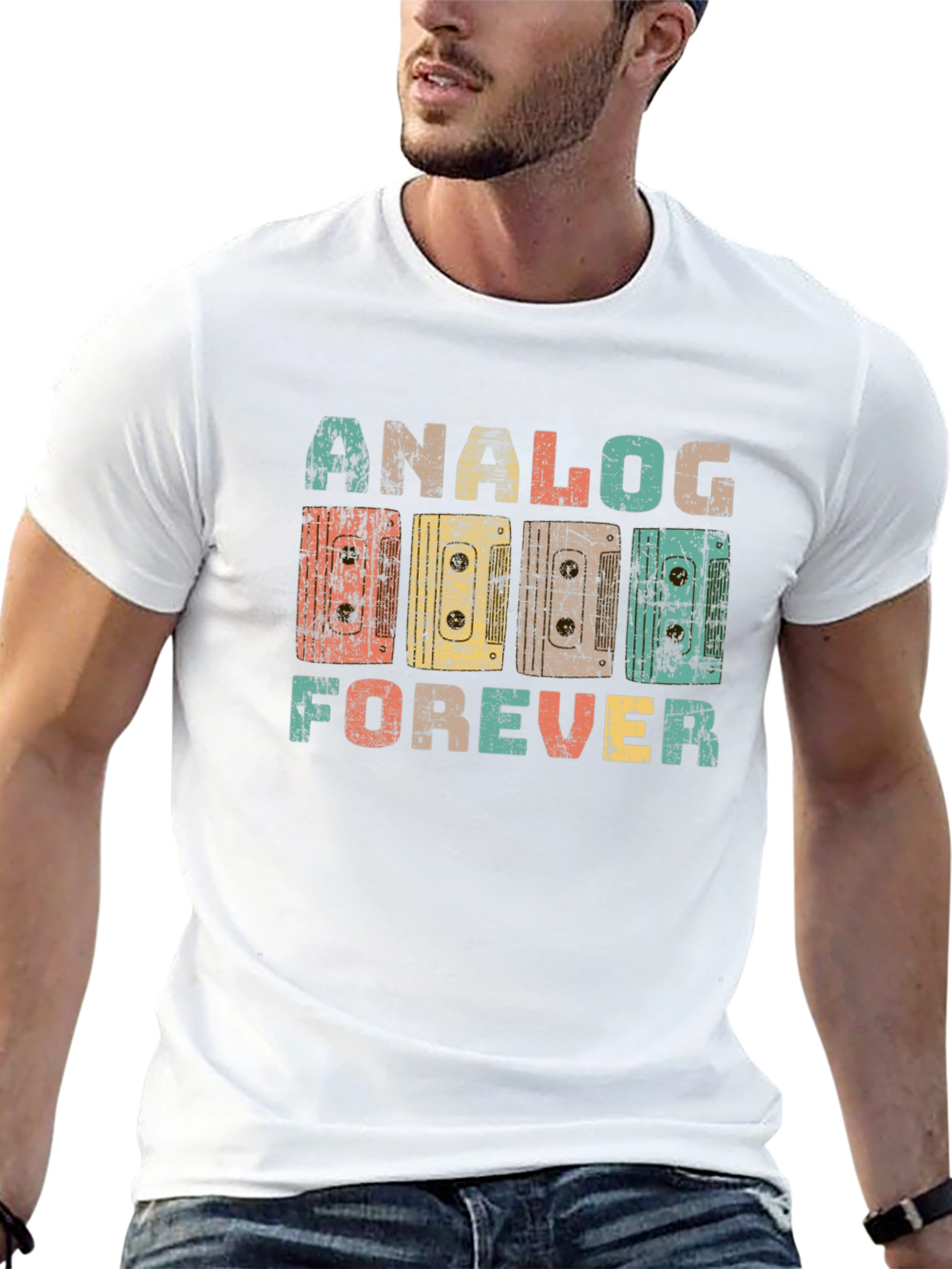 Analog Forever Retro Cassette Tape Graphic T-Shirt
