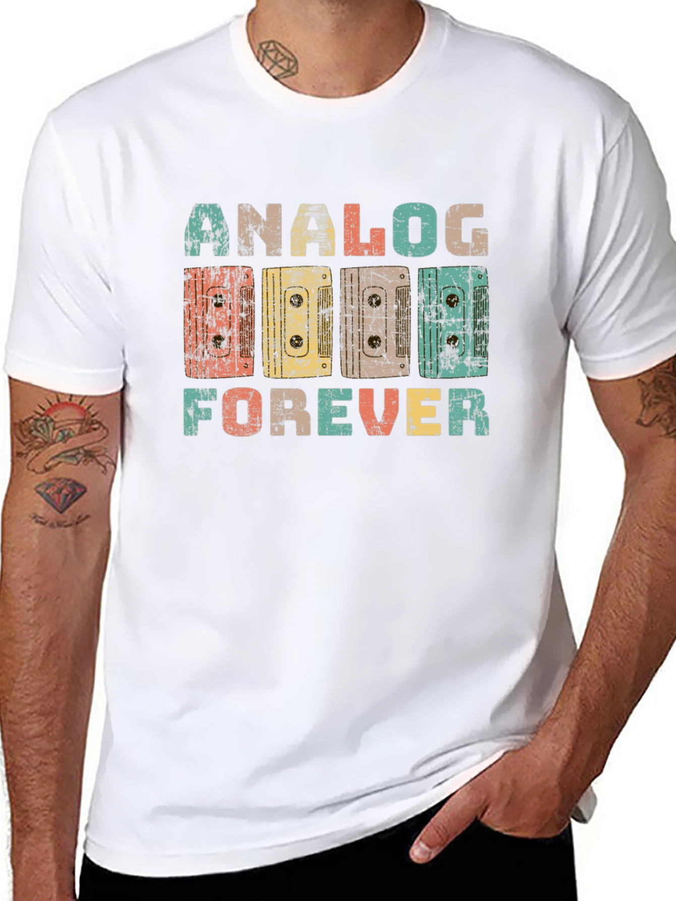 Analog Forever Retro Cassette Tape Graphic T-Shirt
