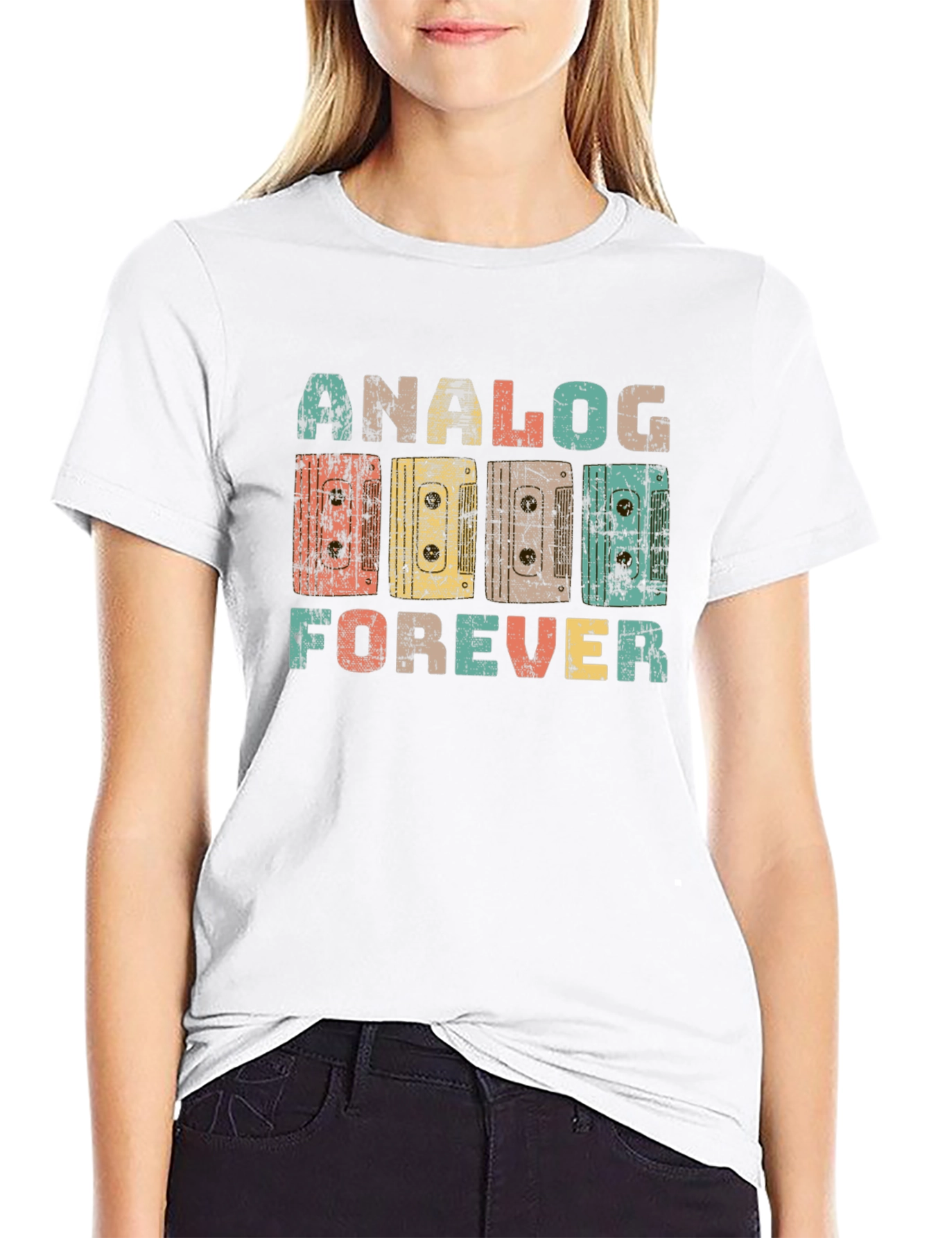 Analog Forever Retro Cassette Tape Graphic T-Shirt