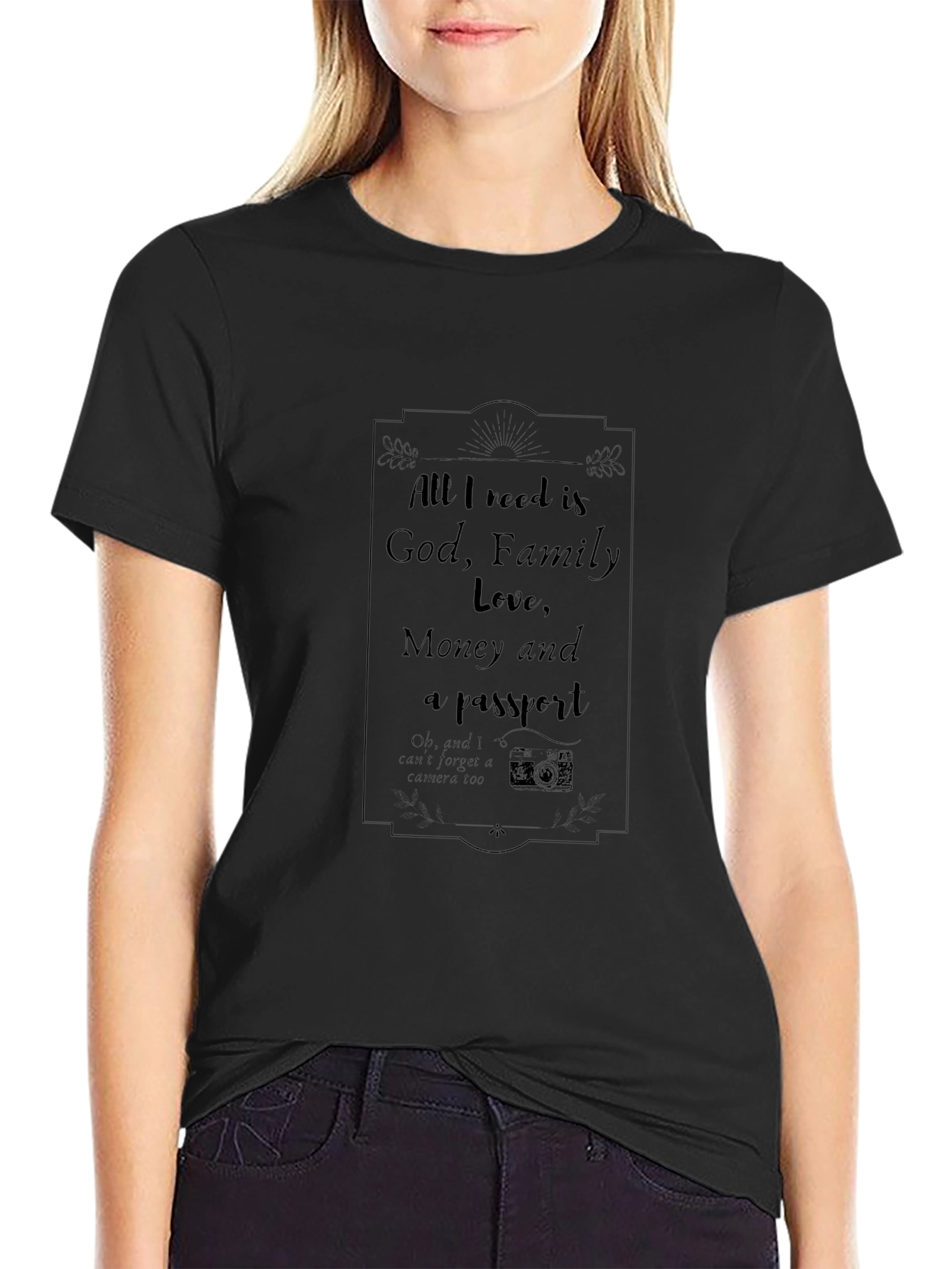 God Family Love Money & Passport T-Shirt
