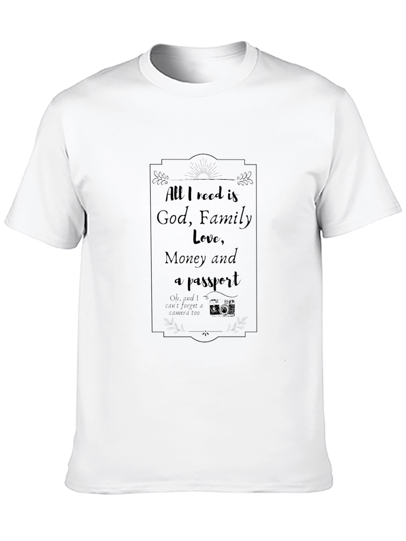 God Family Love Money & Passport T-Shirt